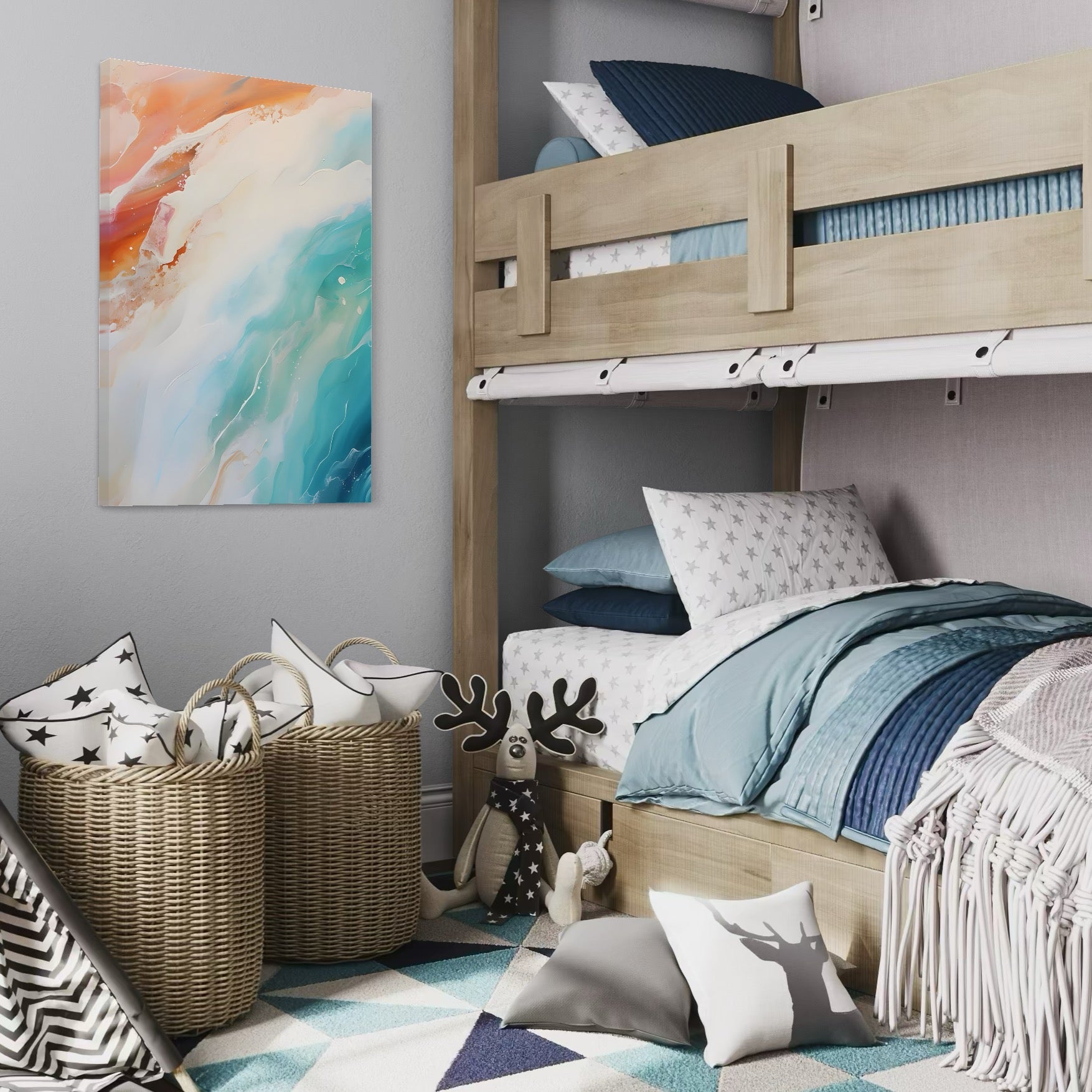 Tablou Canvas Premium LuxCanva® A1658, Colors Waves , Room, Decorativ, Abstract, Cromatic, Living, Culori Vibrante