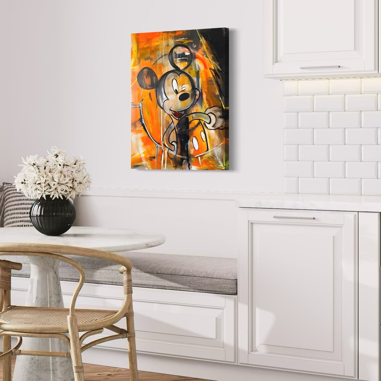 Tablou Canvas Premium, LuxCanva® C1024, Mickey Mouse Fericit, Culori, Mickey Mouse, Personaj Disney, Dormitor, Camera Copilului, Relaxare, Culori Vibrante