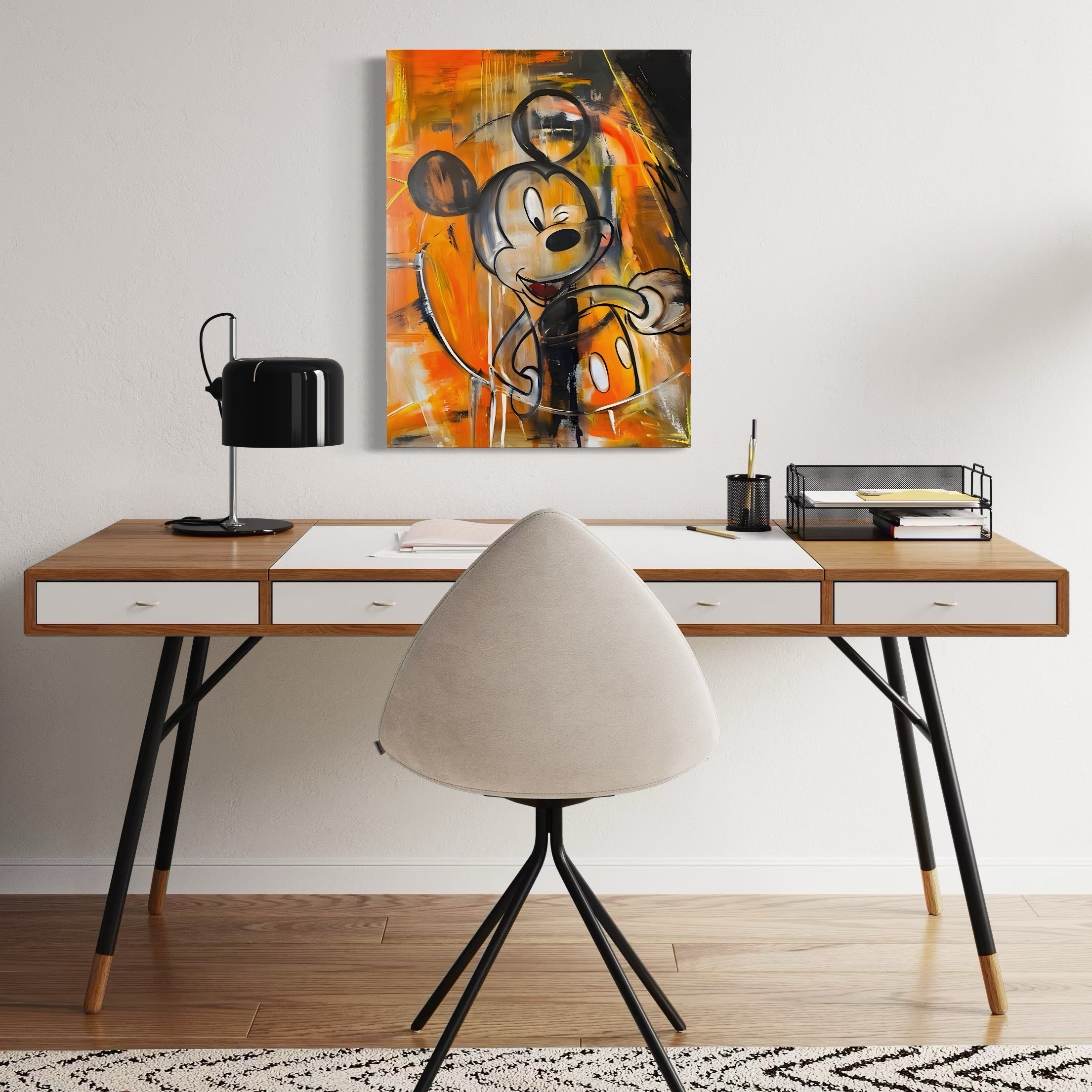 Tablou Canvas Premium, LuxCanva® C1024, Mickey Mouse Fericit, Culori, Mickey Mouse, Personaj Disney, Dormitor, Camera Copilului, Relaxare, Culori Vibrante