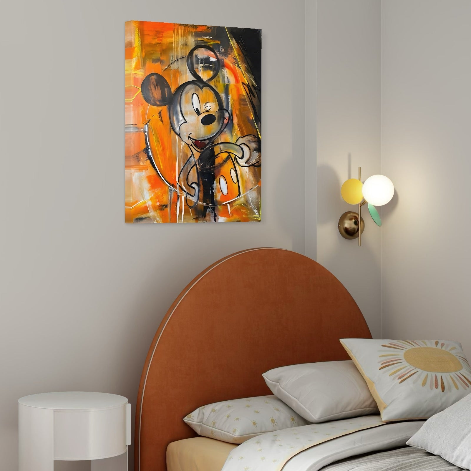 Tablou Canvas Premium, LuxCanva® C1024, Mickey Mouse Fericit, Culori, Mickey Mouse, Personaj Disney, Dormitor, Camera Copilului, Relaxare, Culori Vibrante