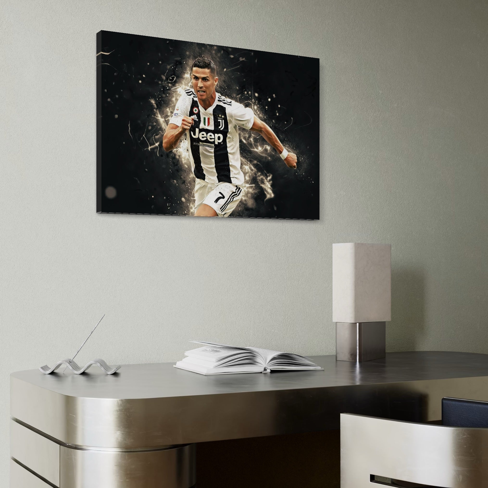 Tablou Canvas Premium LuxCanva® C1027, Cristiano Ronaldo ,  Culori, Cristiano, Fotbalist, Game Room, Camera Copilului, Relaxare, Culori Vibrante