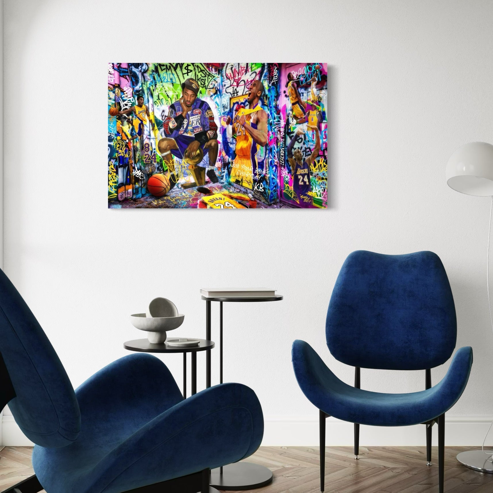 Tablou Canvas Premium LuxCanva® C1029, Kobe Bryant , Culori, Kobe Bryant, Basketbalist, Lakers, Game Room, Camera Copilului, Relaxare, Culori Vibrante