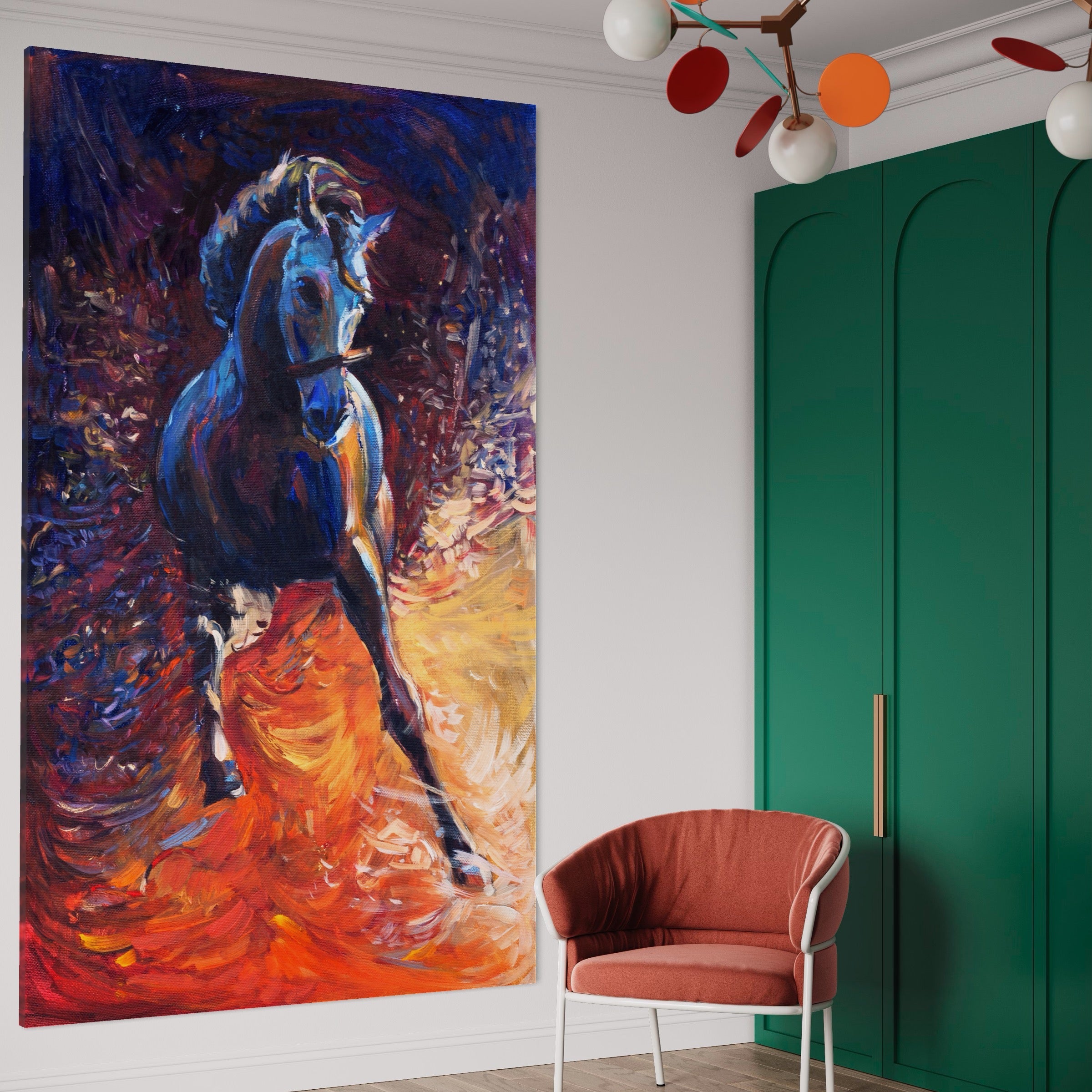 Tablou Canvas Premium LuxCanva® A1274, Horse, Living, Cal, Curse, Animal, Dormitor, Culori Vibrante