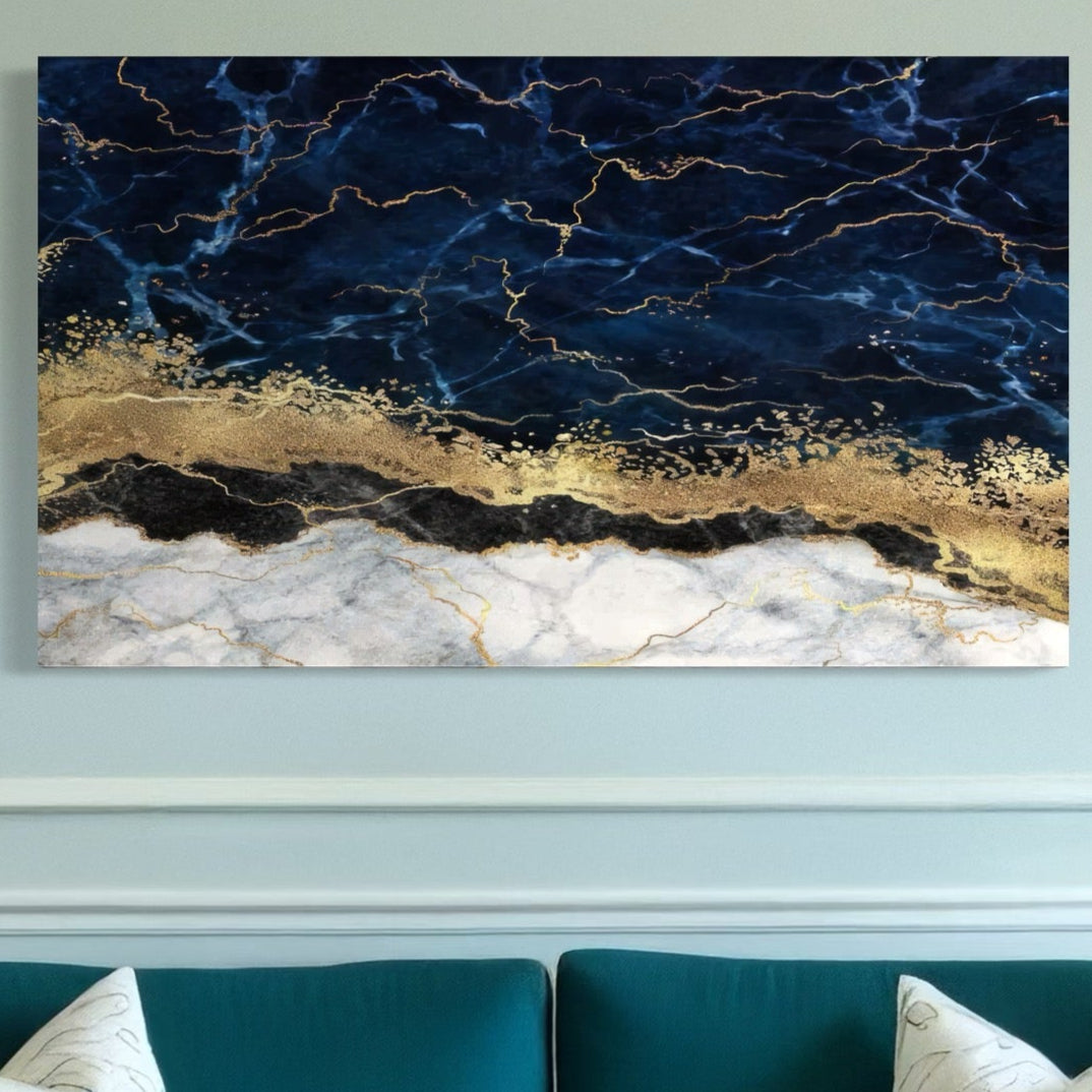 Tablou Canvas Premium LuxCanva® C1039, Blue Marble ,  Culori, Marble, Colours, Office, Living Room, Relaxare, Culori Vibrante