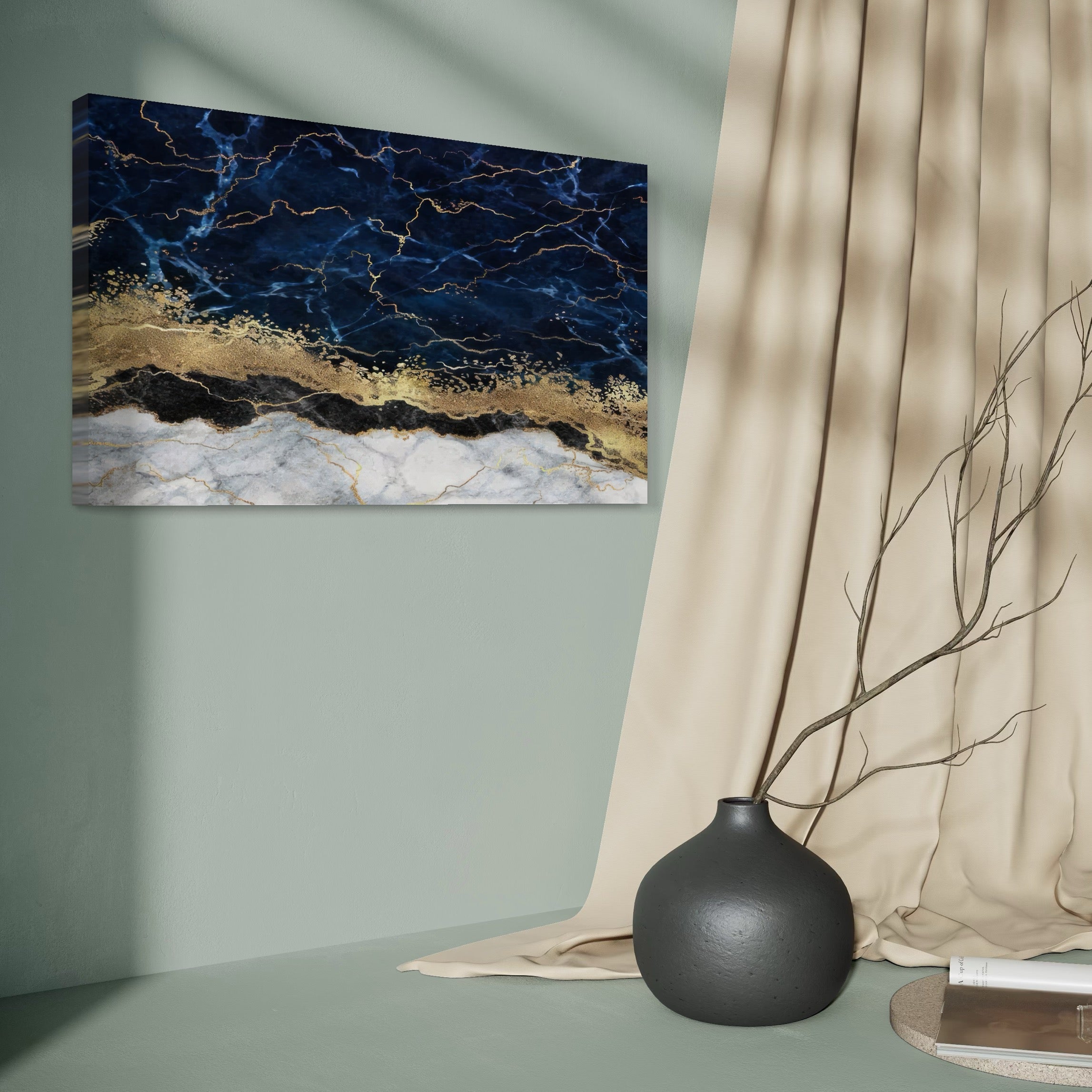 Tablou Canvas Premium LuxCanva® C1039, Blue Marble ,  Culori, Marble, Colours, Office, Living Room, Relaxare, Culori Vibrante