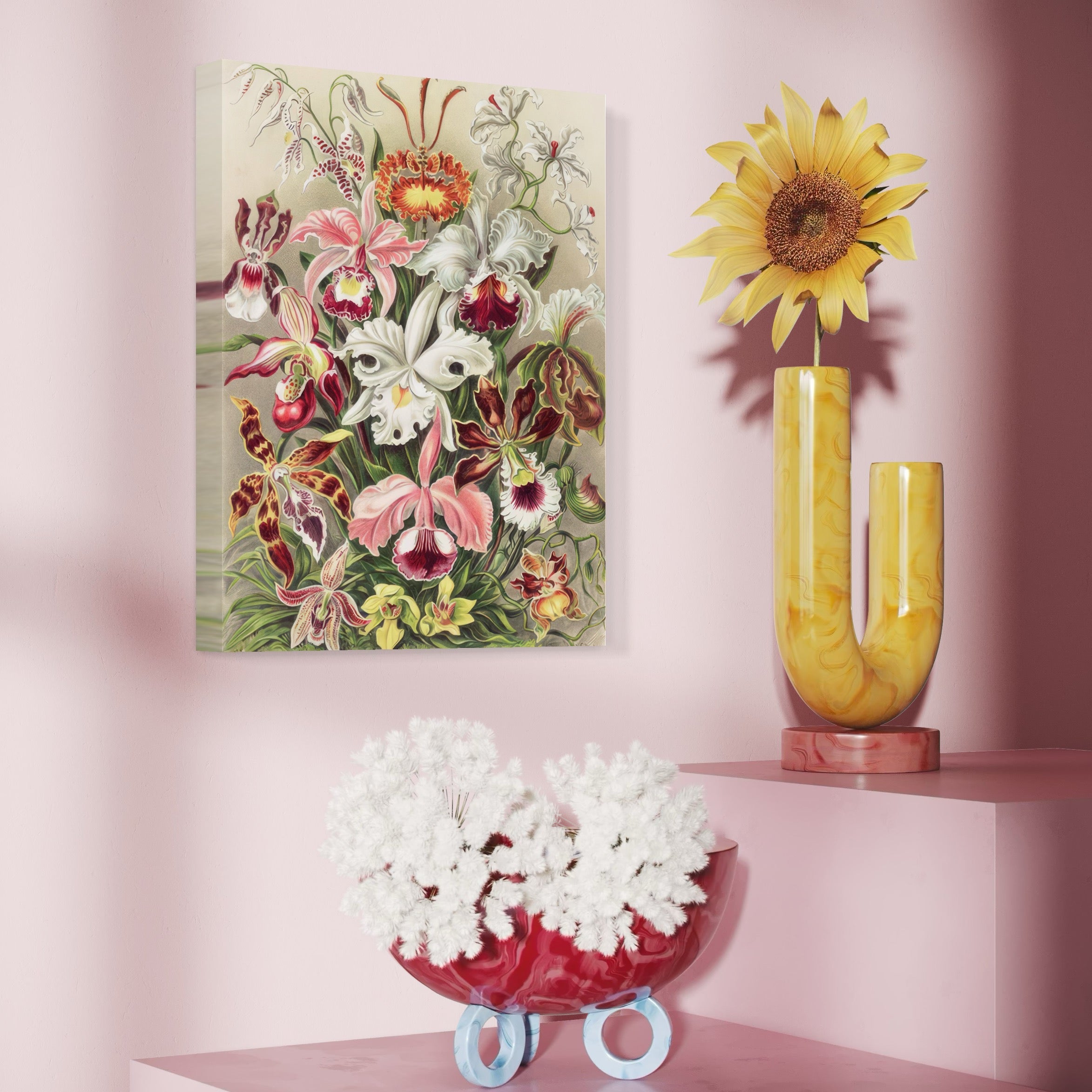 Tablou Canvas Premium LuxCanva® C1043, Orhidee Multicolore ,  Culori, Flori, Orhidee, Office, Living Room, Relaxare, Culori Vibrante