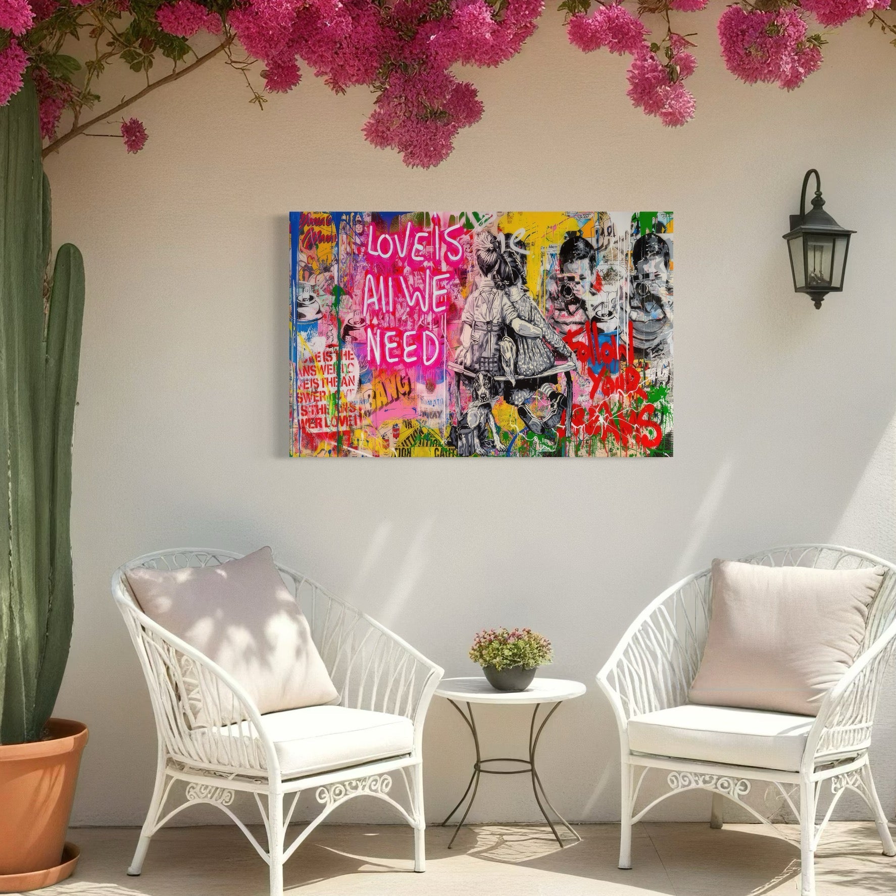 Tablou Canvas Premium LuxCanva® C1044, Love Is Everything , Culori, Cuplu, Camera Copilului, Game Room, Relaxare, Culori Vibrante