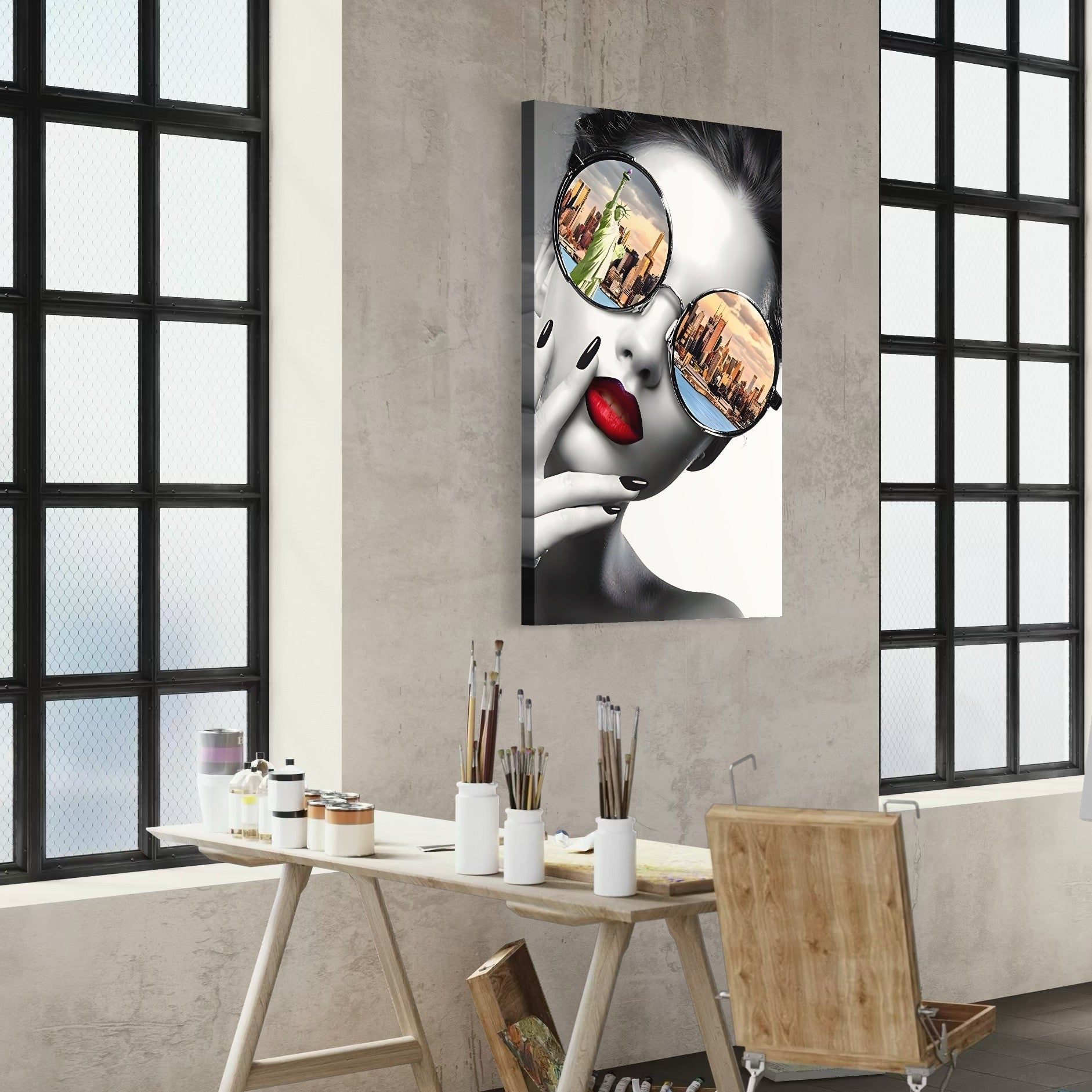 Tablou Canvas Premium LuxCanva® C1045, New York Fashion , Culori, Model, New York, Living Room, Bedroom, Relaxare, Culori Vibrante