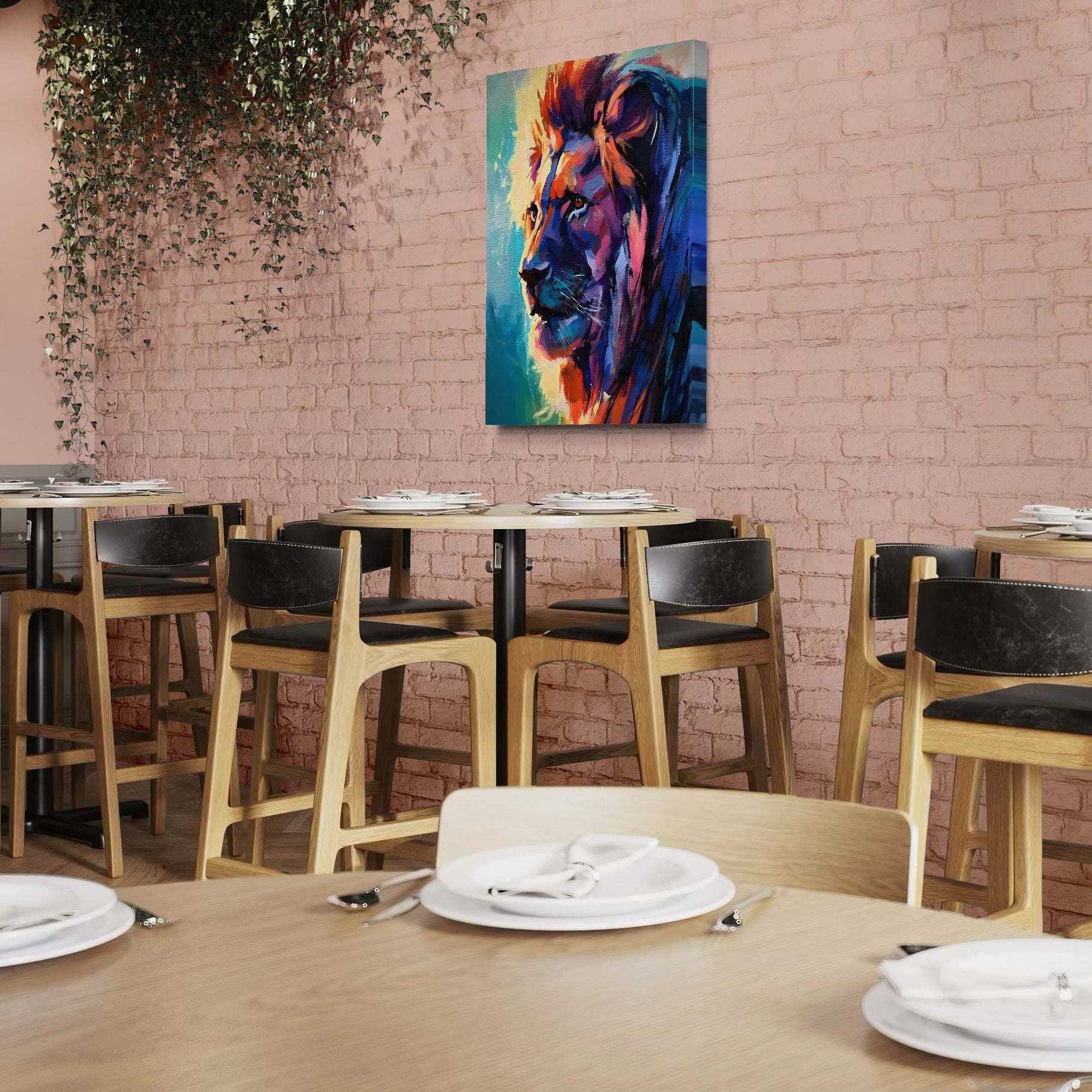 Tablou Canvas Premium LuxCanva® C1046, Lion King Focus , Culori, Lion, Focus, Living Room, Bedroom, Relaxare, Culori Vibrante