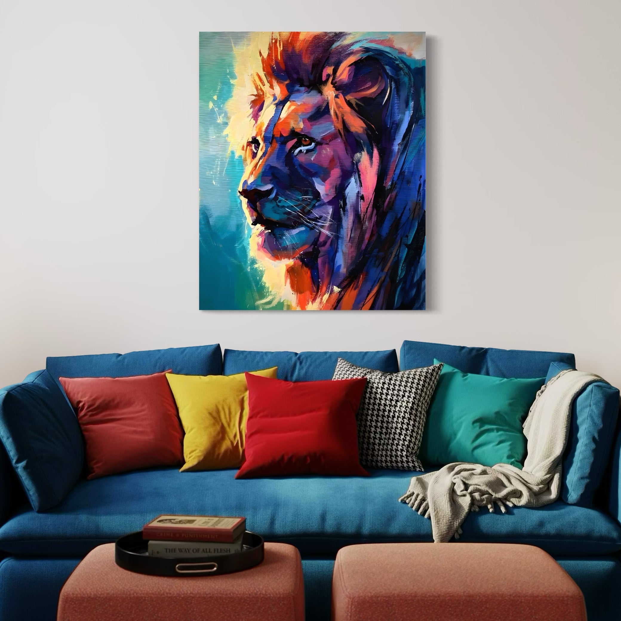 Tablou Canvas Premium LuxCanva® C1046, Lion King Focus , Culori, Lion, Focus, Living Room, Bedroom, Relaxare, Culori Vibrante