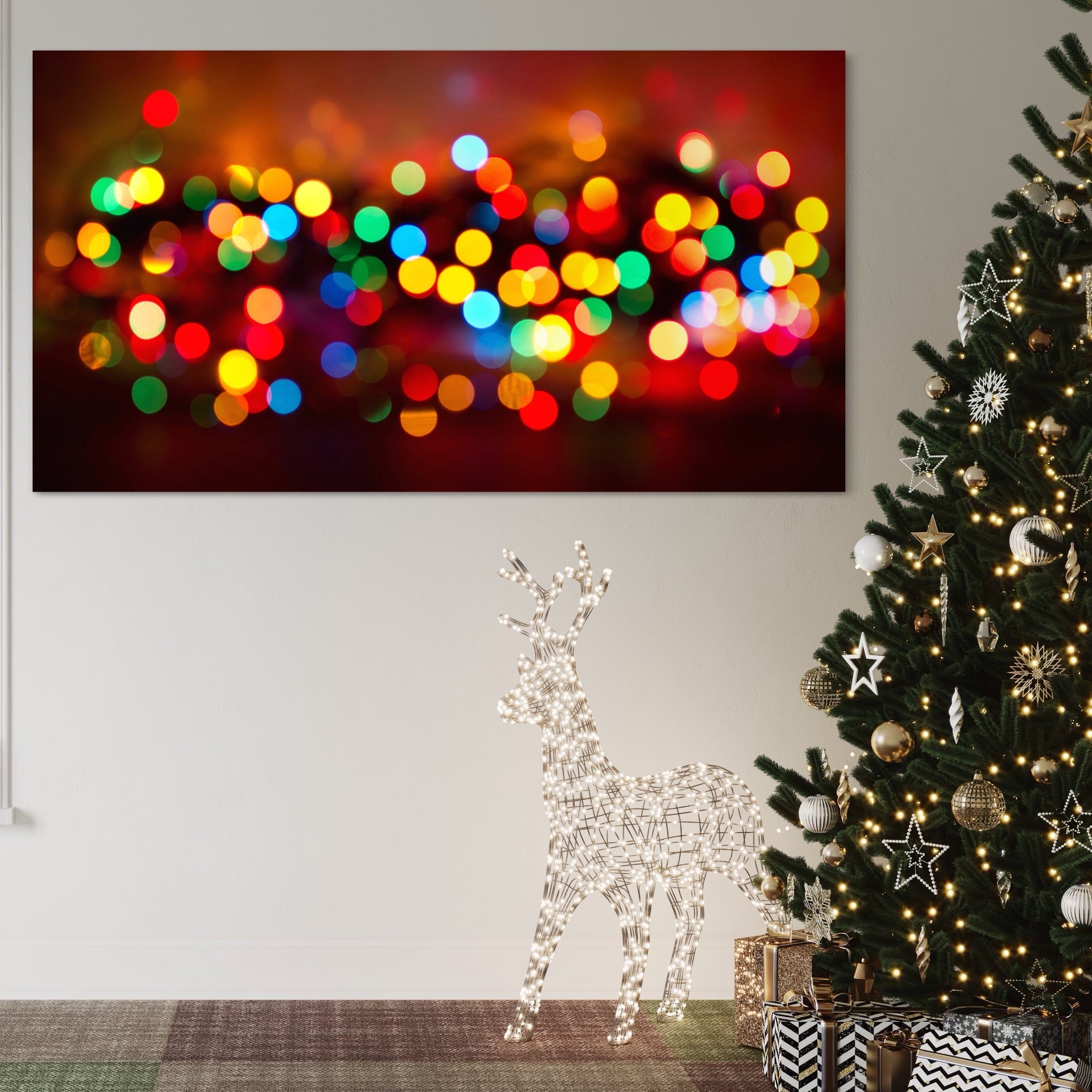 Tablou Canvas Premium LuxCanva® A1255, Lumini, Decorativ, Living, Colorat, Multicolor, Dormitor, Culori Vibrante