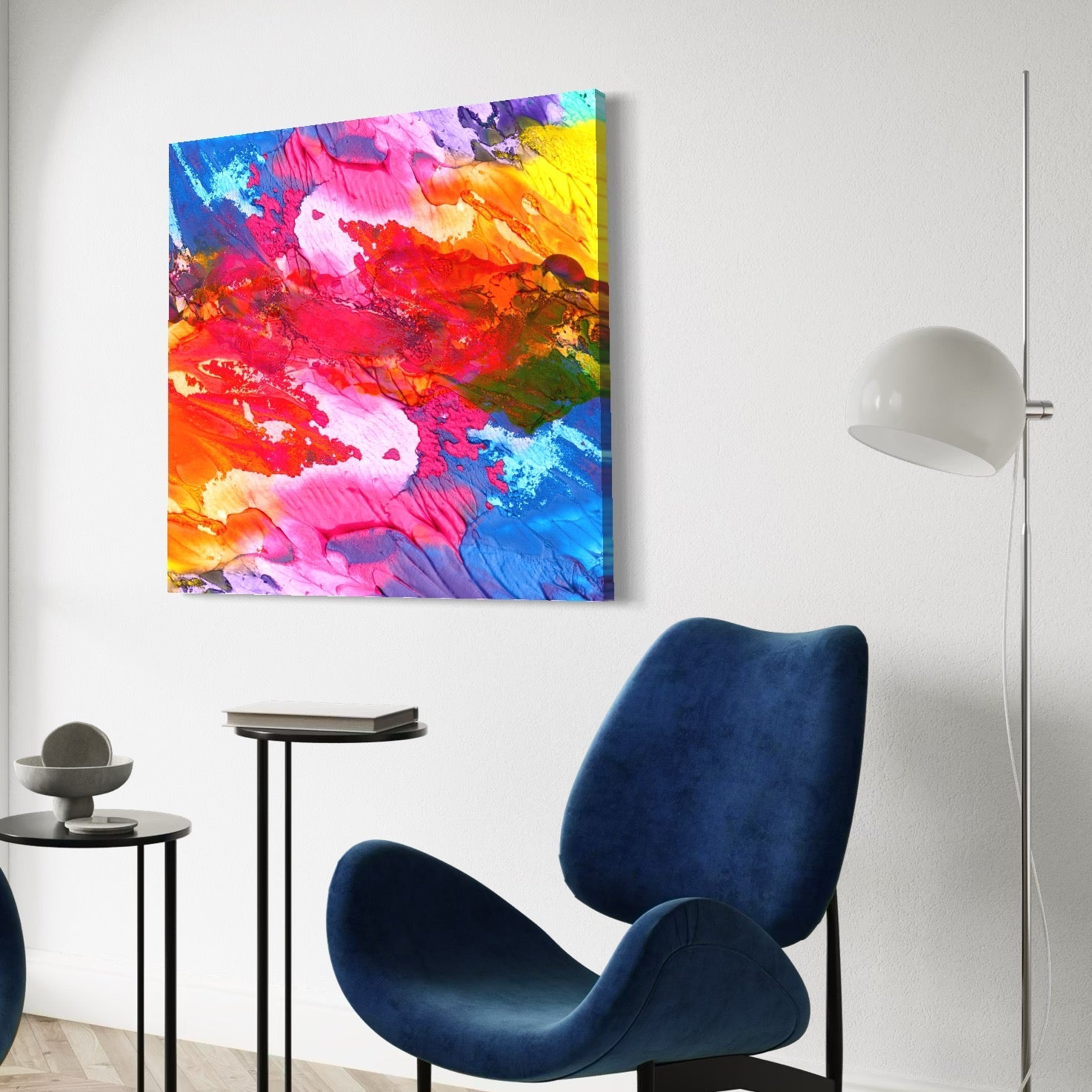 Tablou Canvas Premium LuxCanva® C1055, Culori Pe Pinza , Culori, Abstract, Living Room, Bedroom, Relaxare, Culori Vibrante