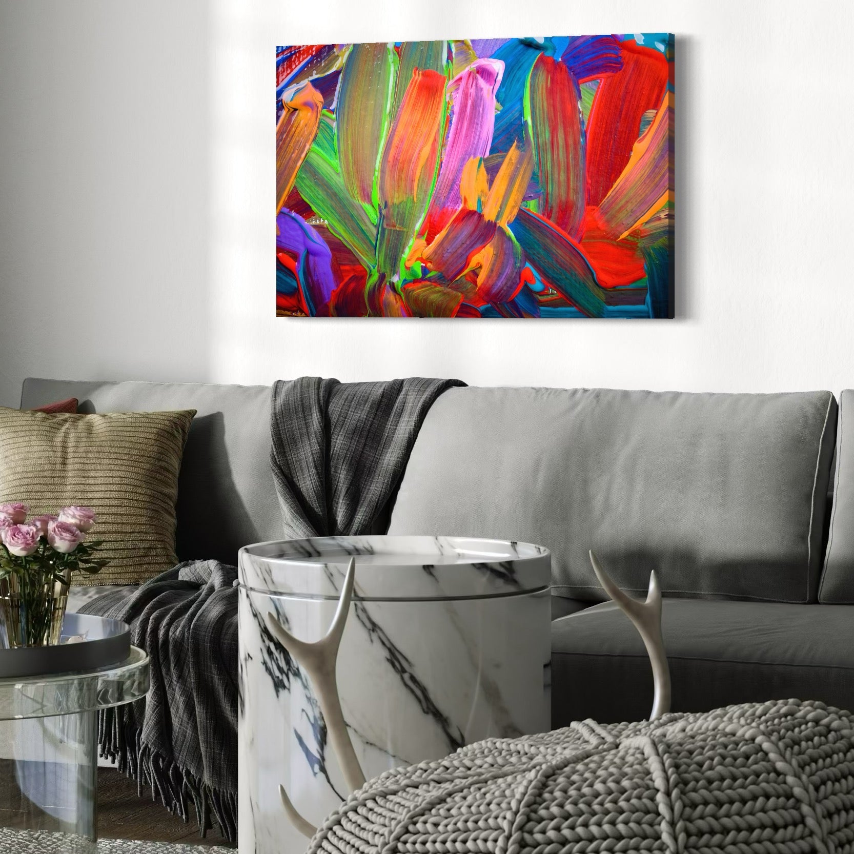 Tablou Canvas Premium LuxCanva® C1057, Abstract , Abstract, Camera Copilului, Living Room, Relaxare, Culori Vibrante