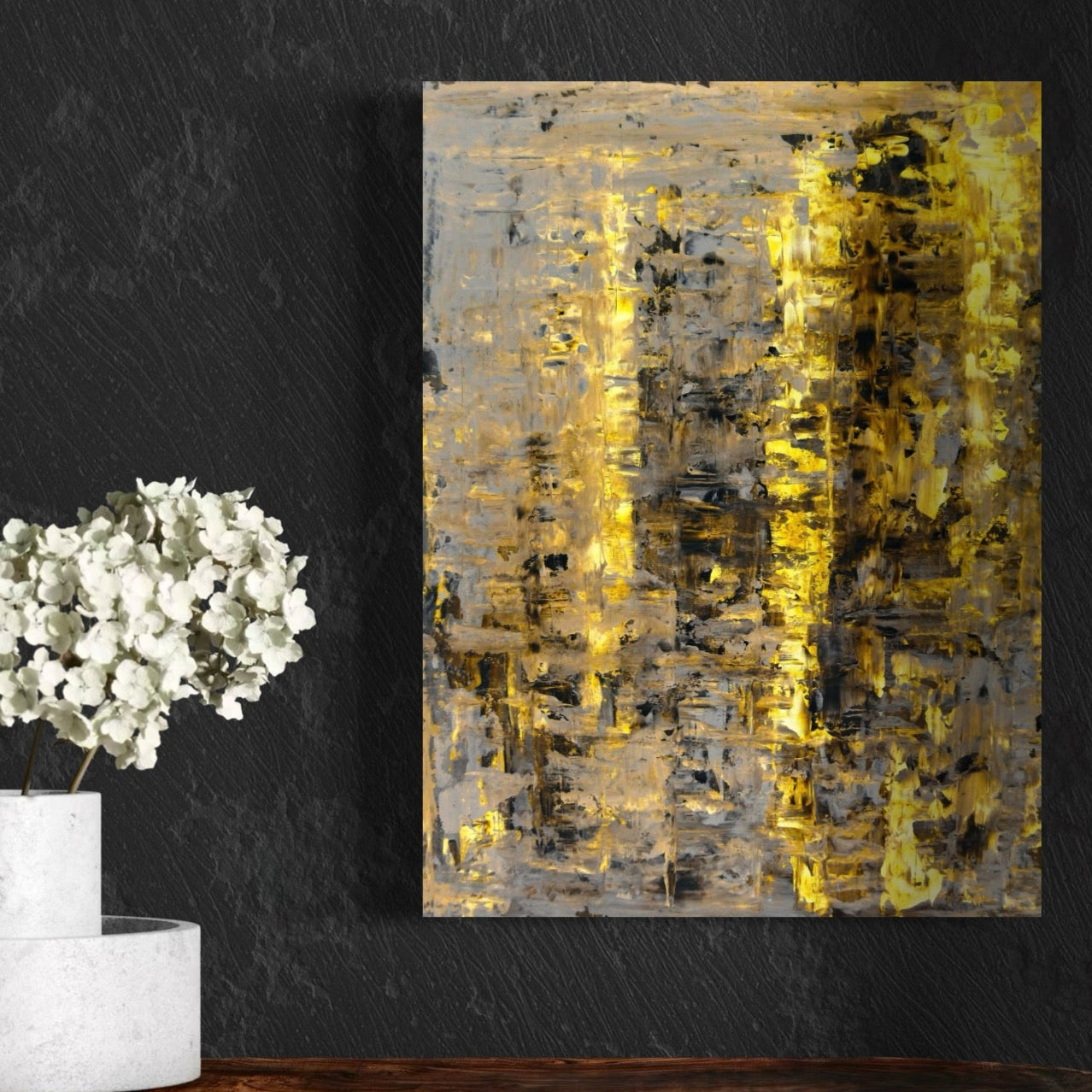 Tablou Canvas Premium LuxCanva® C1058, Gold And Brown Painting Abstract , Gold And Brown Painting Abstract, Dining Room, Living Room, Relaxare, Culori Vibrante