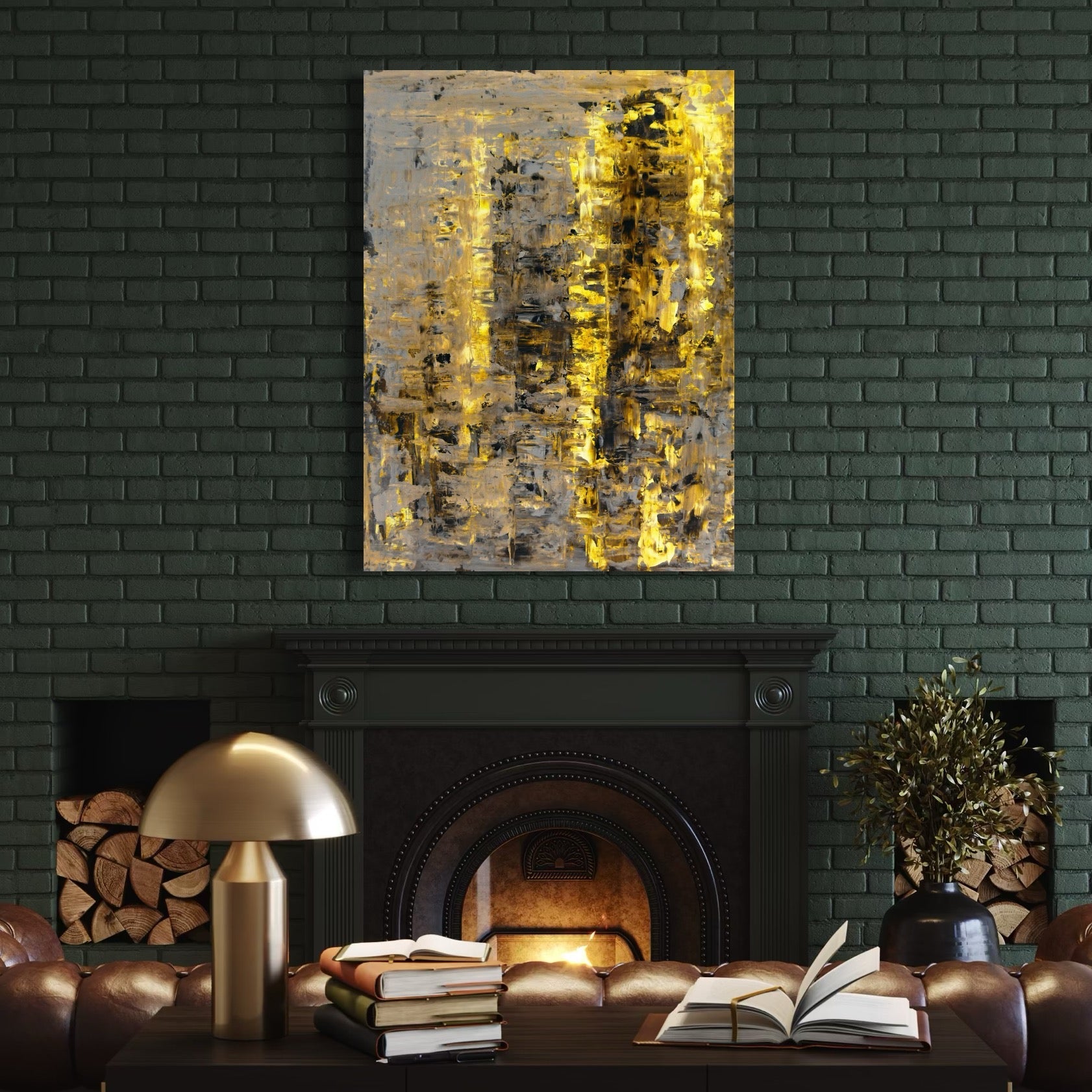 Tablou Canvas Premium LuxCanva® C1058, Gold And Brown Painting Abstract , Gold And Brown Painting Abstract, Dining Room, Living Room, Relaxare, Culori Vibrante