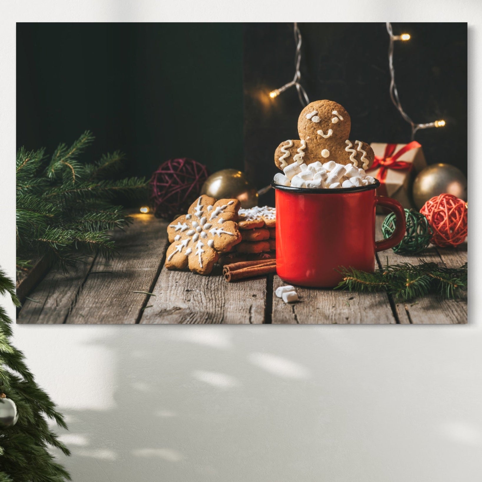 Tablou Canvas Premium LuxCanva® A1238, Christmas Gingerbread , Decorativ, Living, Turta Dulce, Bezele, Biscuiti, Sarbatoare, Dormitor, Culori Vibrante