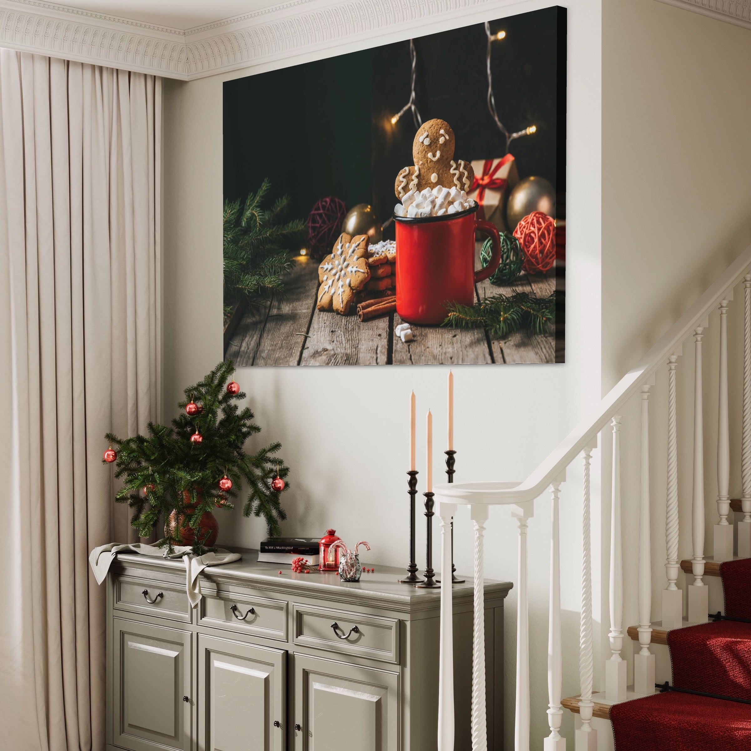 Tablou Canvas Premium LuxCanva® A1238, Christmas Gingerbread , Decorativ, Living, Turta Dulce, Bezele, Biscuiti, Sarbatoare, Dormitor, Culori Vibrante