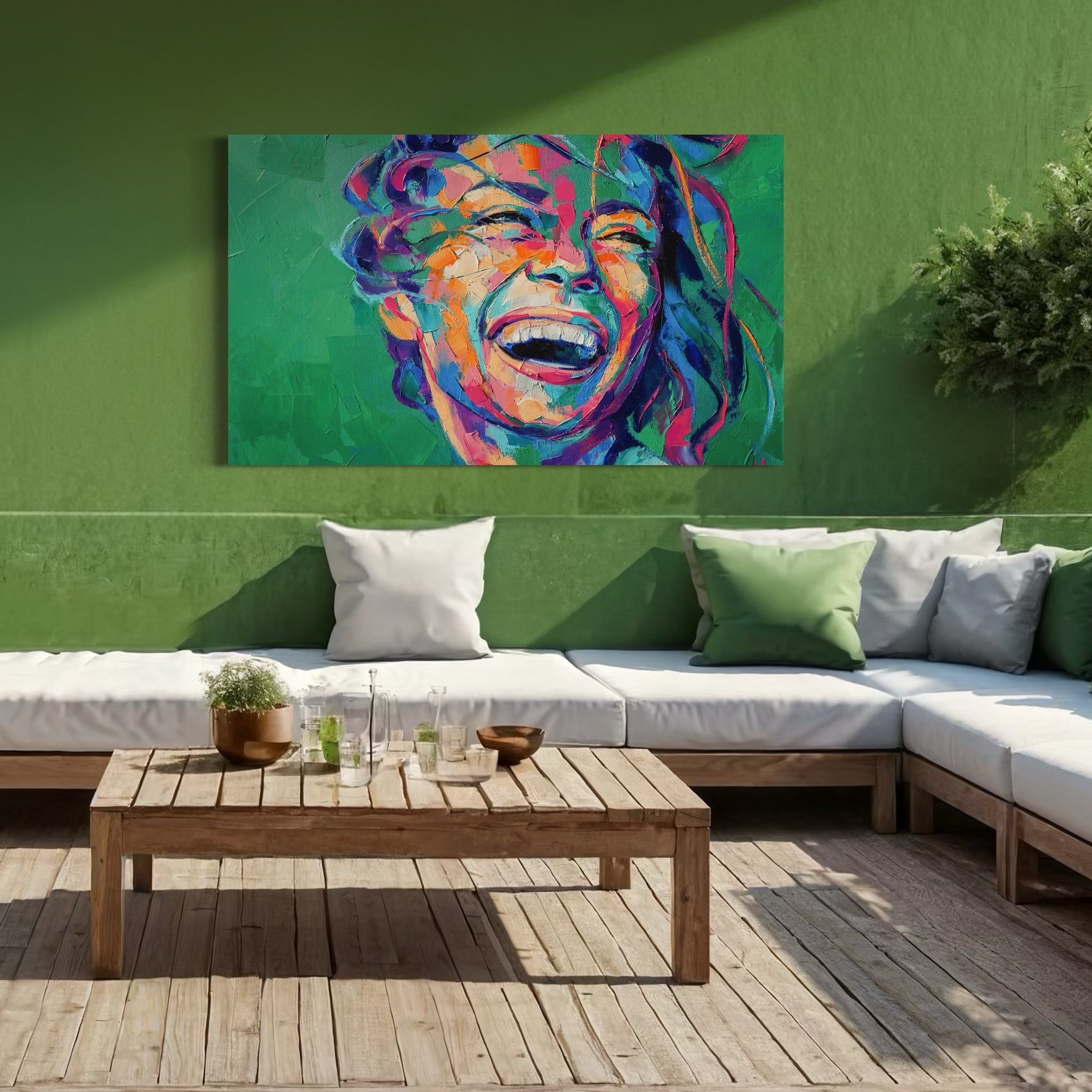 Tablou Canvas Premium LuxCanva® C1069, Zambet De Fericire , Fata, Zambet, Bucurie, Living Room, Bedroom, Relaxare, Culori Vibrante