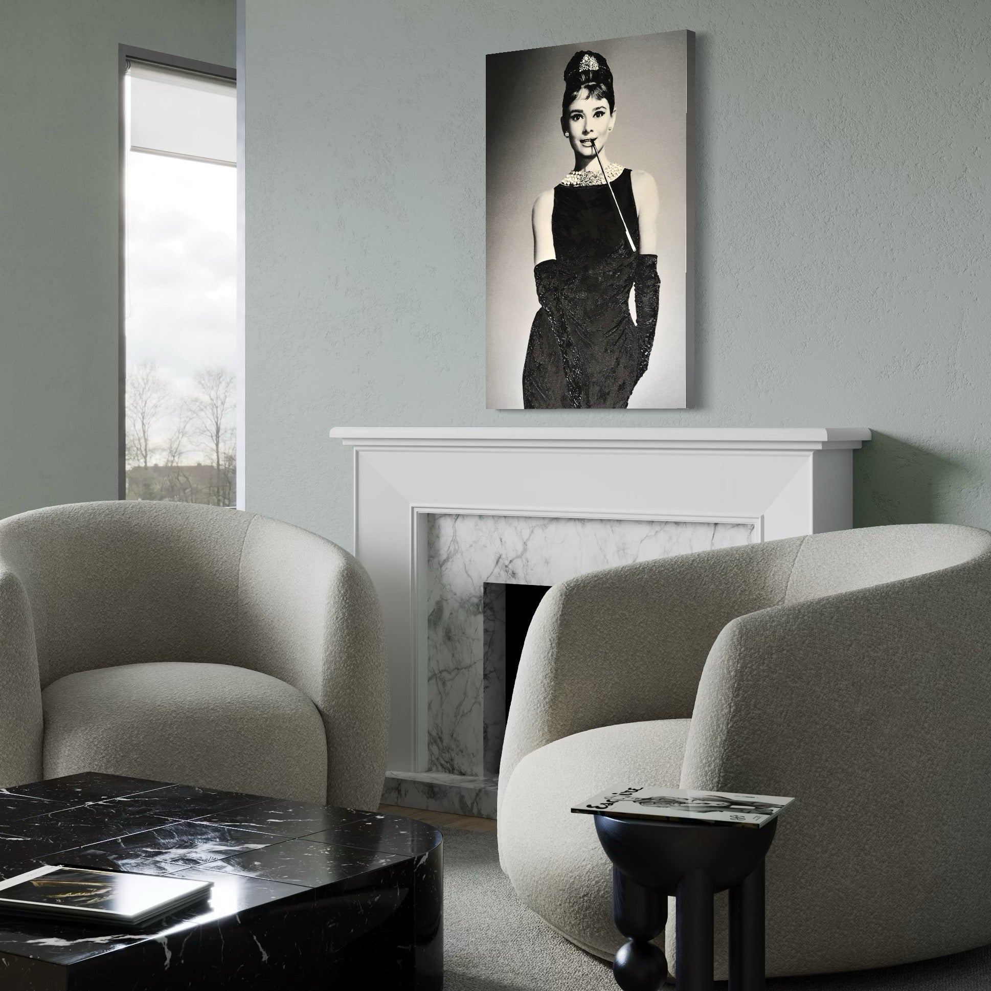 Tablou Canvas Premium LuxCanva® C1072, Beatiful Audrey Hepburn , Diva, Beauty, Audrey Hepburn, Living Room, Office, Relaxare, Culori Vibrante