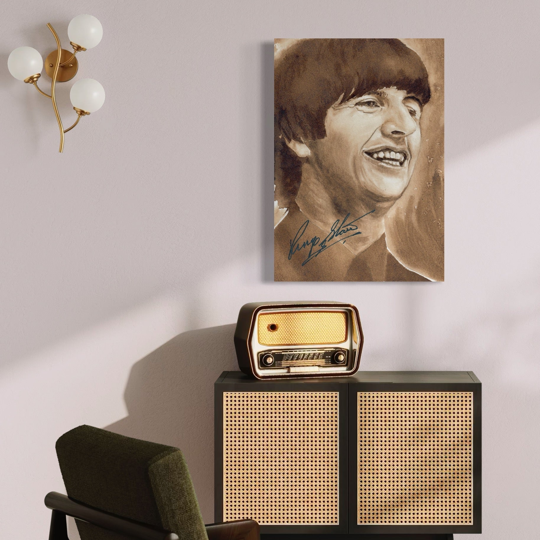 Tablou Canvas Premium LuxCanva® C1079, Beatles Ringo Star , Cantaret, Legenda, Ringo Star, Beatles, Living Room, Office, Relaxare, Culori Vibrante