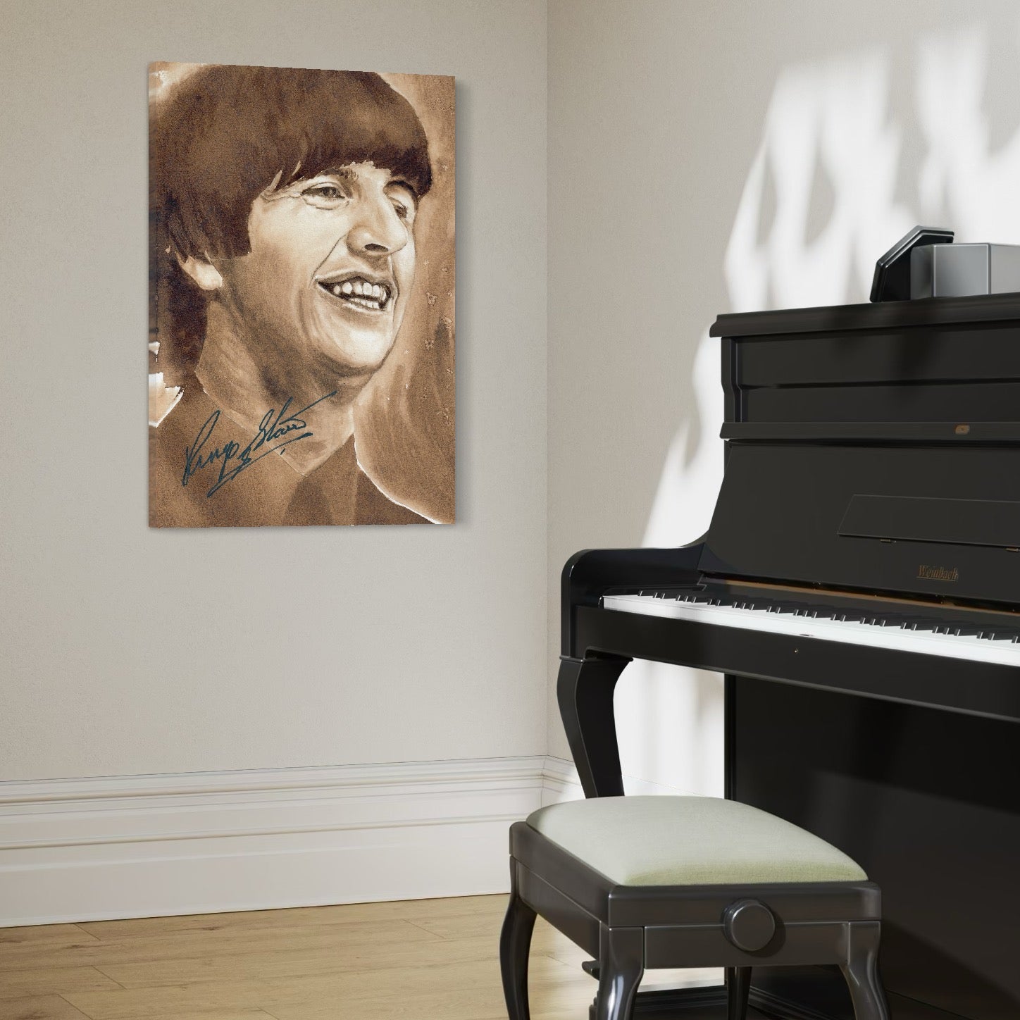 Tablou Canvas Premium LuxCanva® C1079, Beatles Ringo Star , Cantaret, Legenda, Ringo Star, Beatles, Living Room, Office, Relaxare, Culori Vibrante