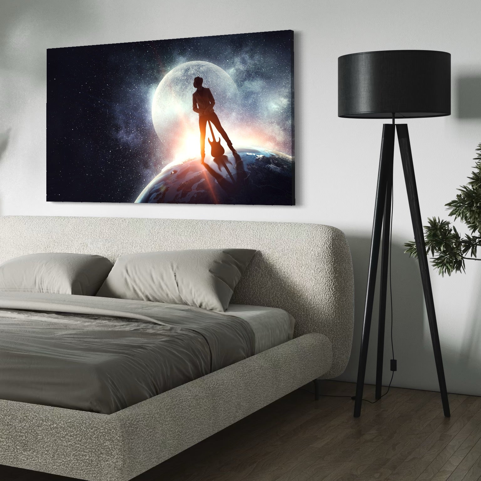 Tablou Canvas Premium LuxCanva® C1085, Cantaret In Varful Lumii , Inspirational, Univers, Chitara, Living Room, Bedroom, Relaxare, Culori Vibrante