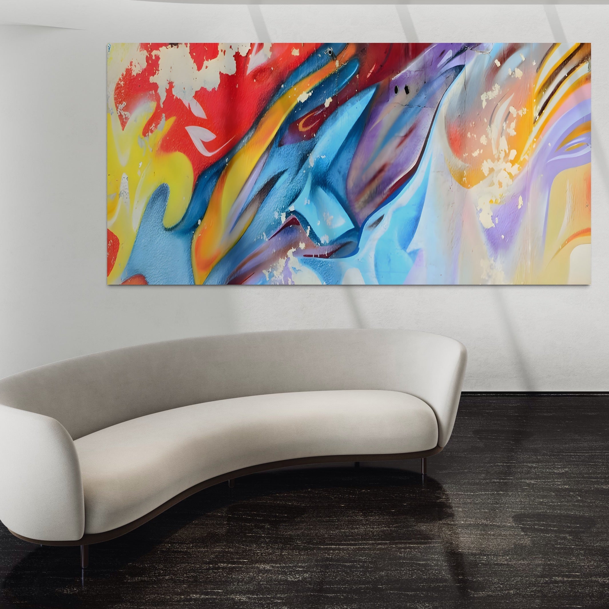 Tablou Canvas Premium LuxCanva® A1223, Multicolor , Decorativ, Dormitor, Colorat, Abstract, Albastru, Living, Culori Vibrante