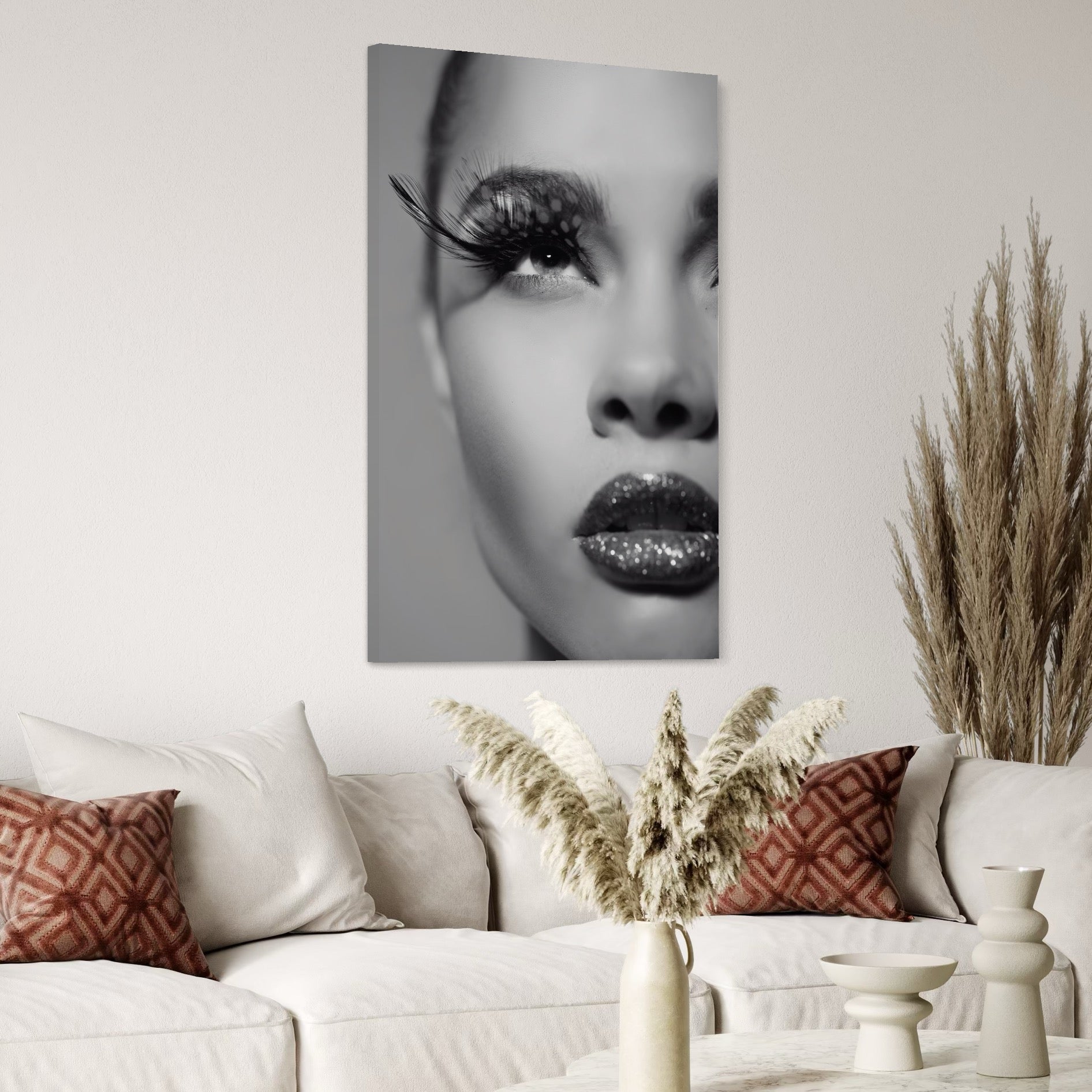 Tablou Canvas Premium LuxCanva® C1087, Privire Stralucitoare , Stralucitoare, Femeie, Privire, Living Room, Bedroom, Relaxare, Culori Vibrante