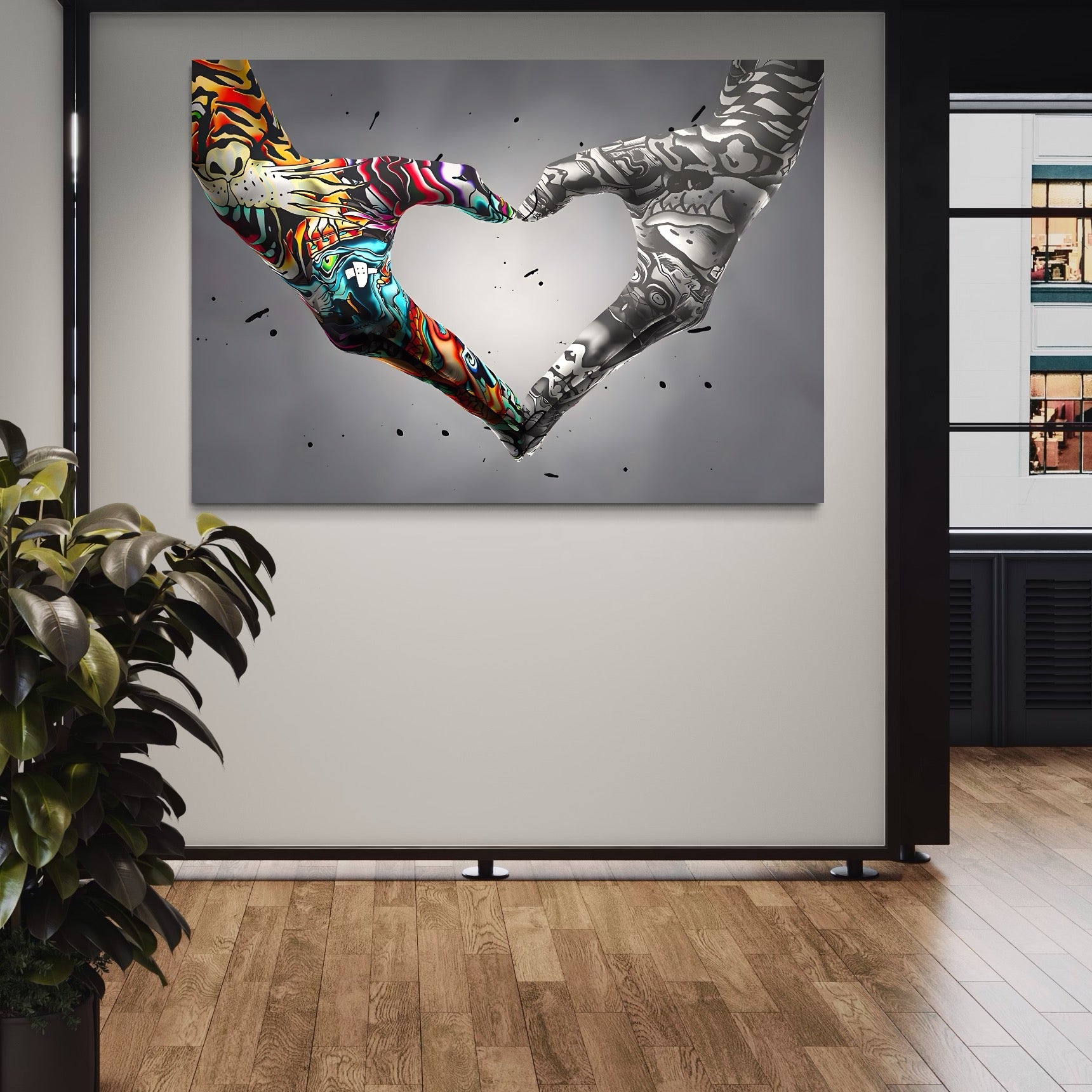 Tablou Canvas Premium LuxCanva® A1215, Heart Hands , Decorativ, Inima, Living, Love, Iubire, Dormitor, Culori Vibrante