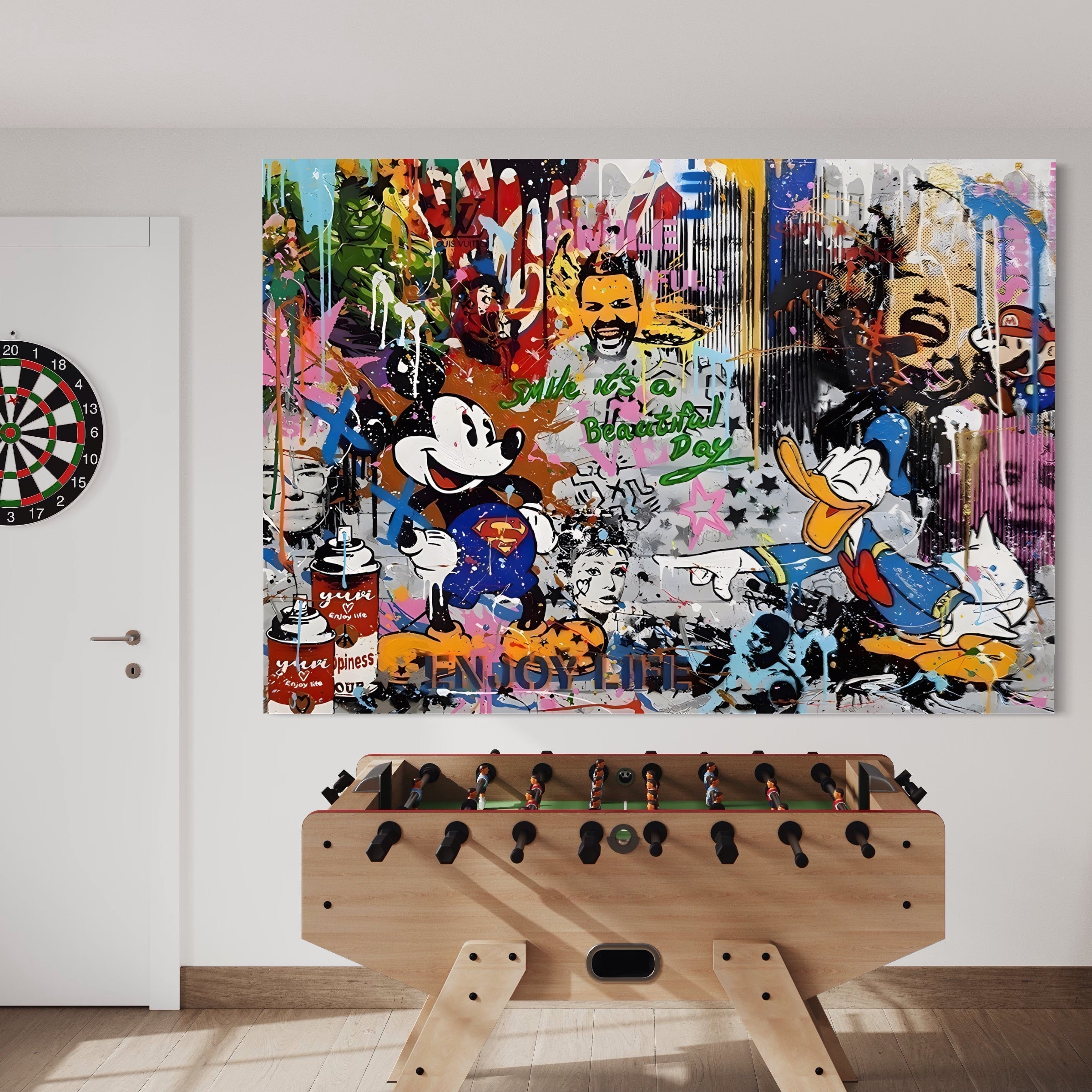 Tablou Canvas Premium LuxCanva® A1214, Smile! , Decorativ, Camera Copil, Desene Animate, Mickey Mouse, Dormitor, Culori Vibrante