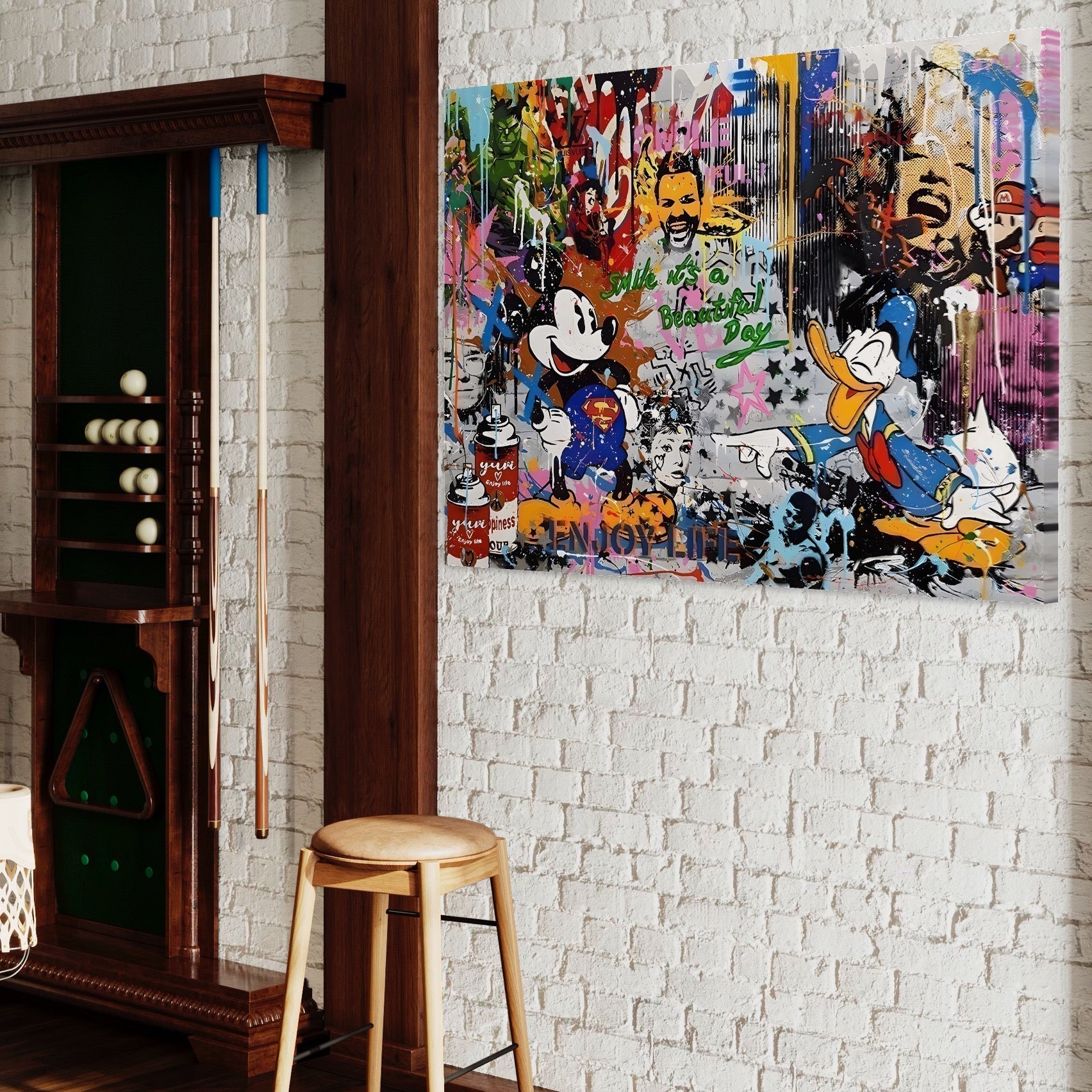 Tablou Canvas Premium LuxCanva® A1214, Smile! , Decorativ, Camera Copil, Desene Animate, Mickey Mouse, Dormitor, Culori Vibrante