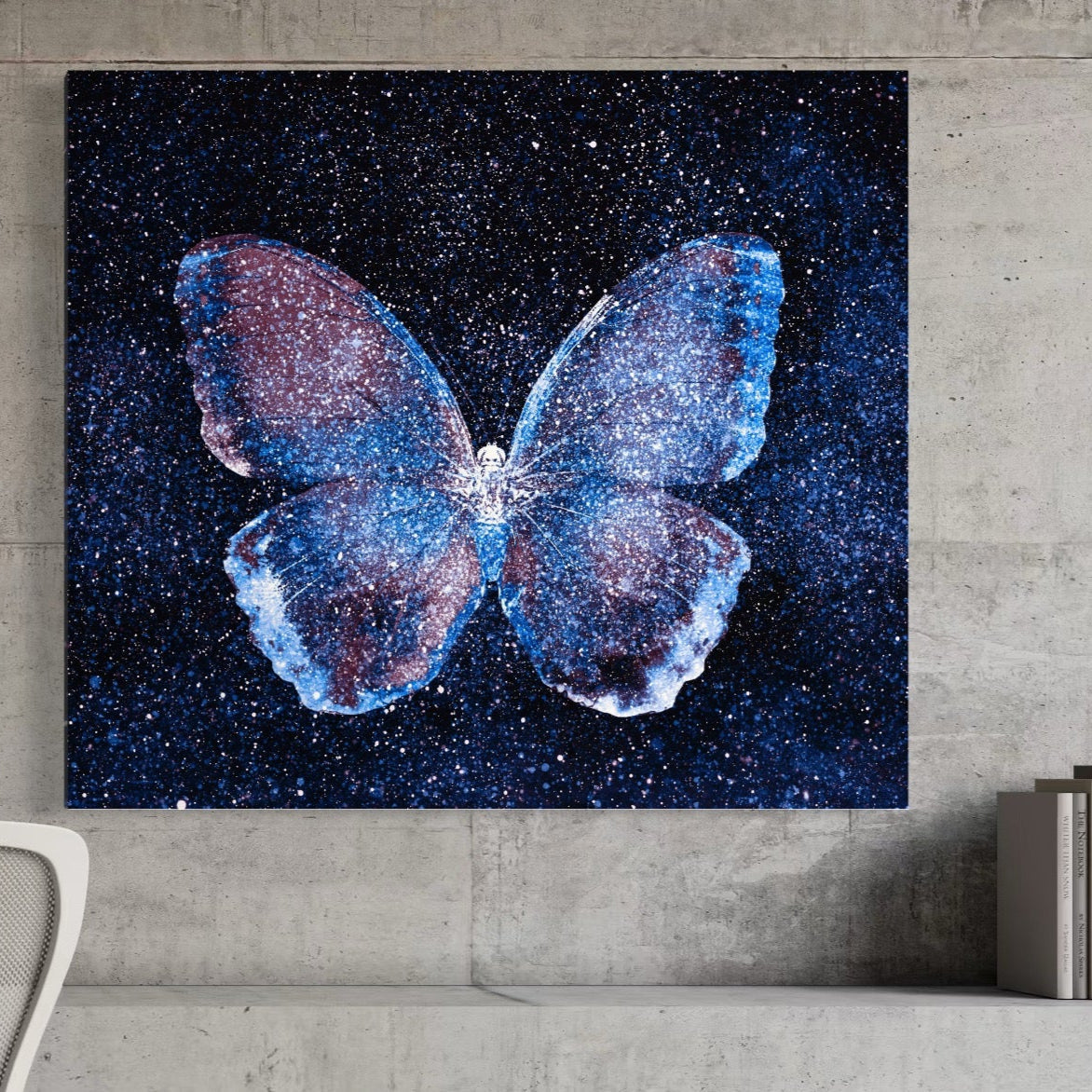 Tablou Canvas Premium LuxCanva® C1099, Fluture Stralucitor , Lumini, Fluture, Living Room, Office, Relaxare, Culori Vibrante