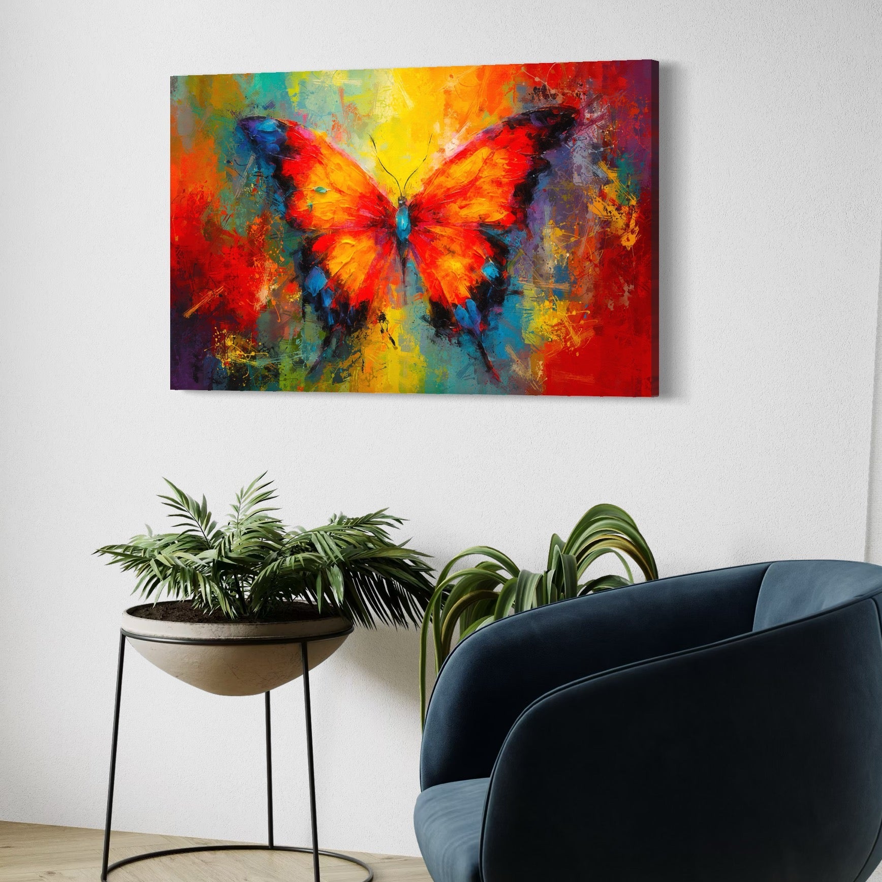 Tablou Canvas Premium LuxCanva® C1101, Fluture Viu Colorat , Culori, Fluture, Living Room, Bedroom, Relaxare, Culori Vibrante