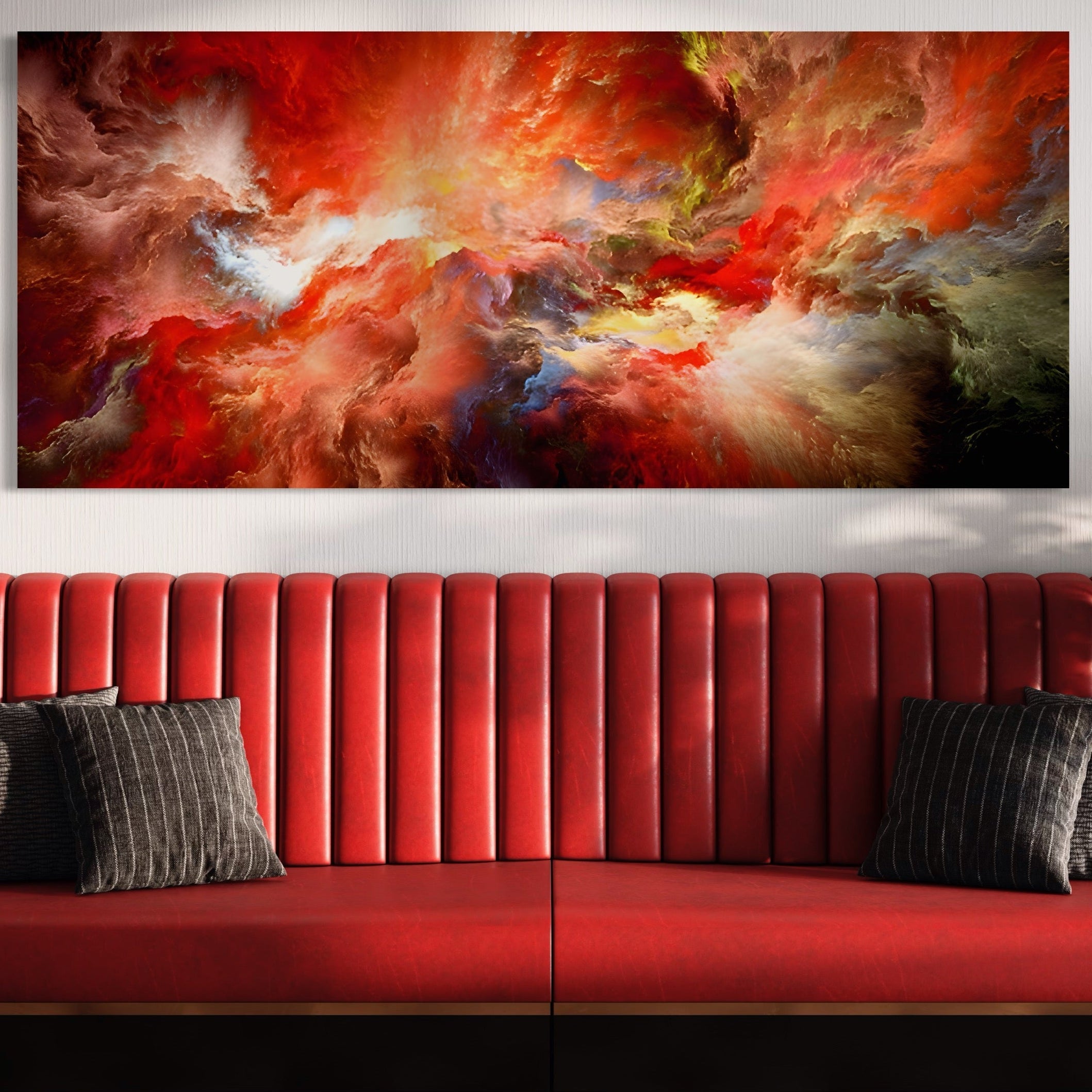 Tablou Canvas Premium LuxCanva® A1194, Abstract Red , Colorat, Rosu, Living, Culori Vibrante