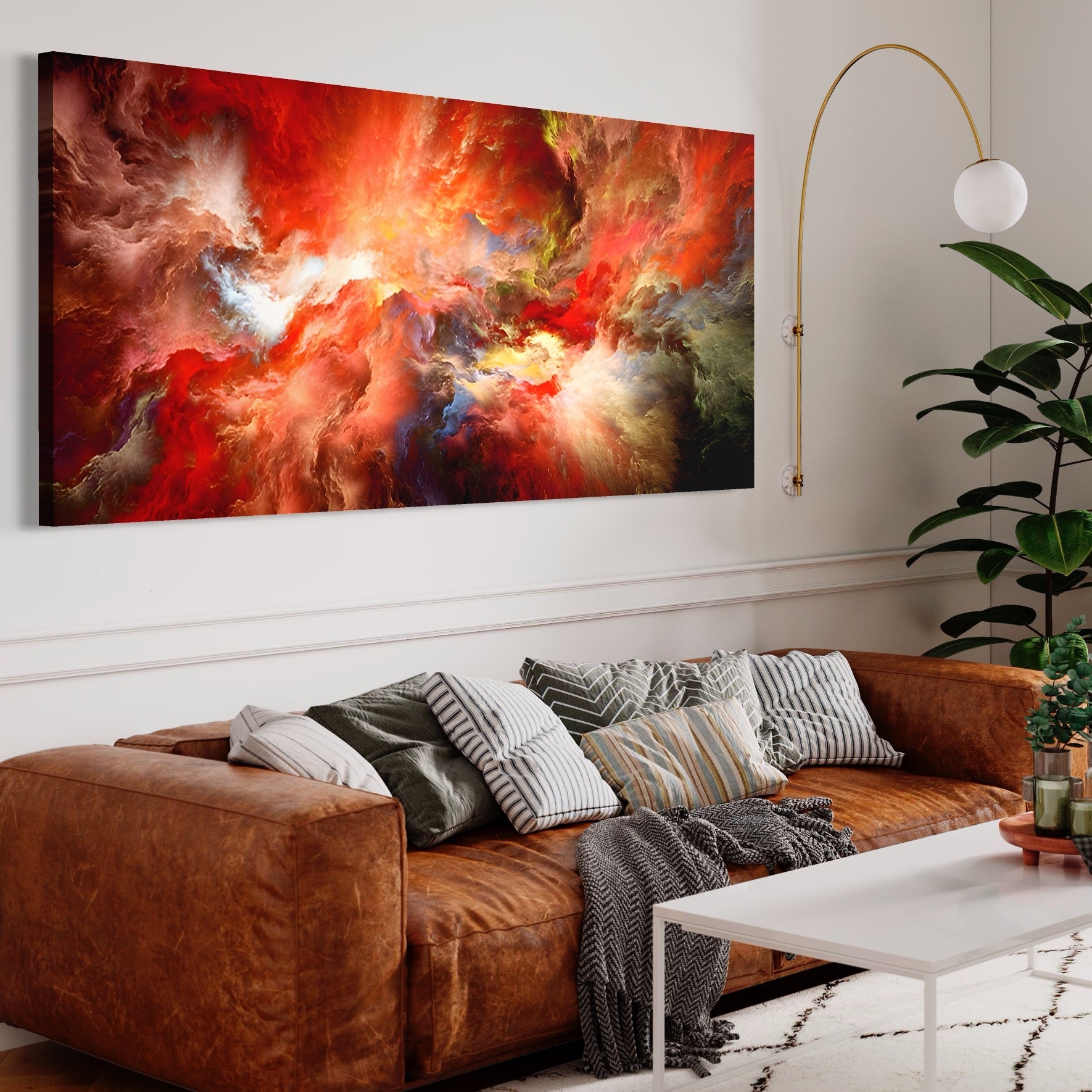 Tablou Canvas Premium LuxCanva® A1194, Abstract Red , Colorat, Rosu, Living, Culori Vibrante