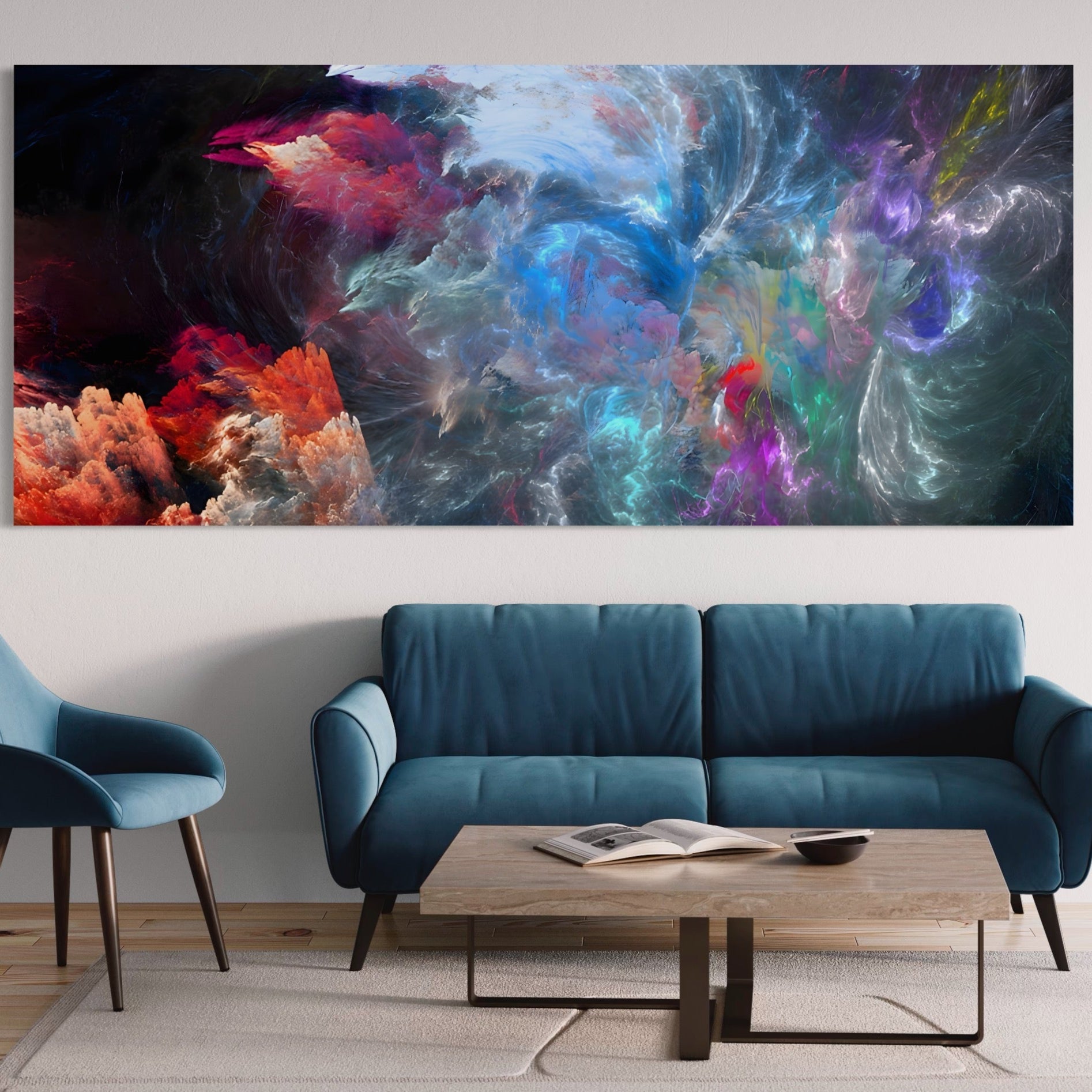 Tablou Canvas Premium LuxCanva® A1185, Colorful Cosmos , Colorat, Spatiu, Dormitor Abstract, Culori Vibrante