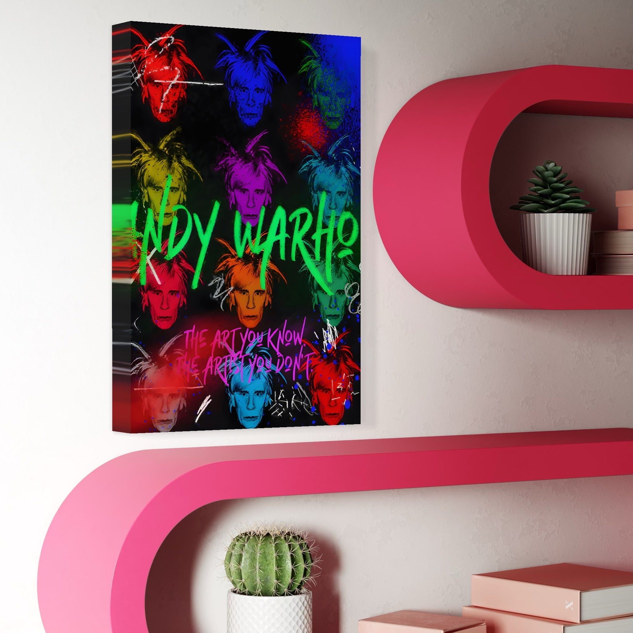 Tablou Canvas Premium LuxCanva® C1112, Painting Of Andy Warhol , Culori, Artist, Andy Warhol, Painting, Living Room, Office, Relaxare, Culori Vibrante