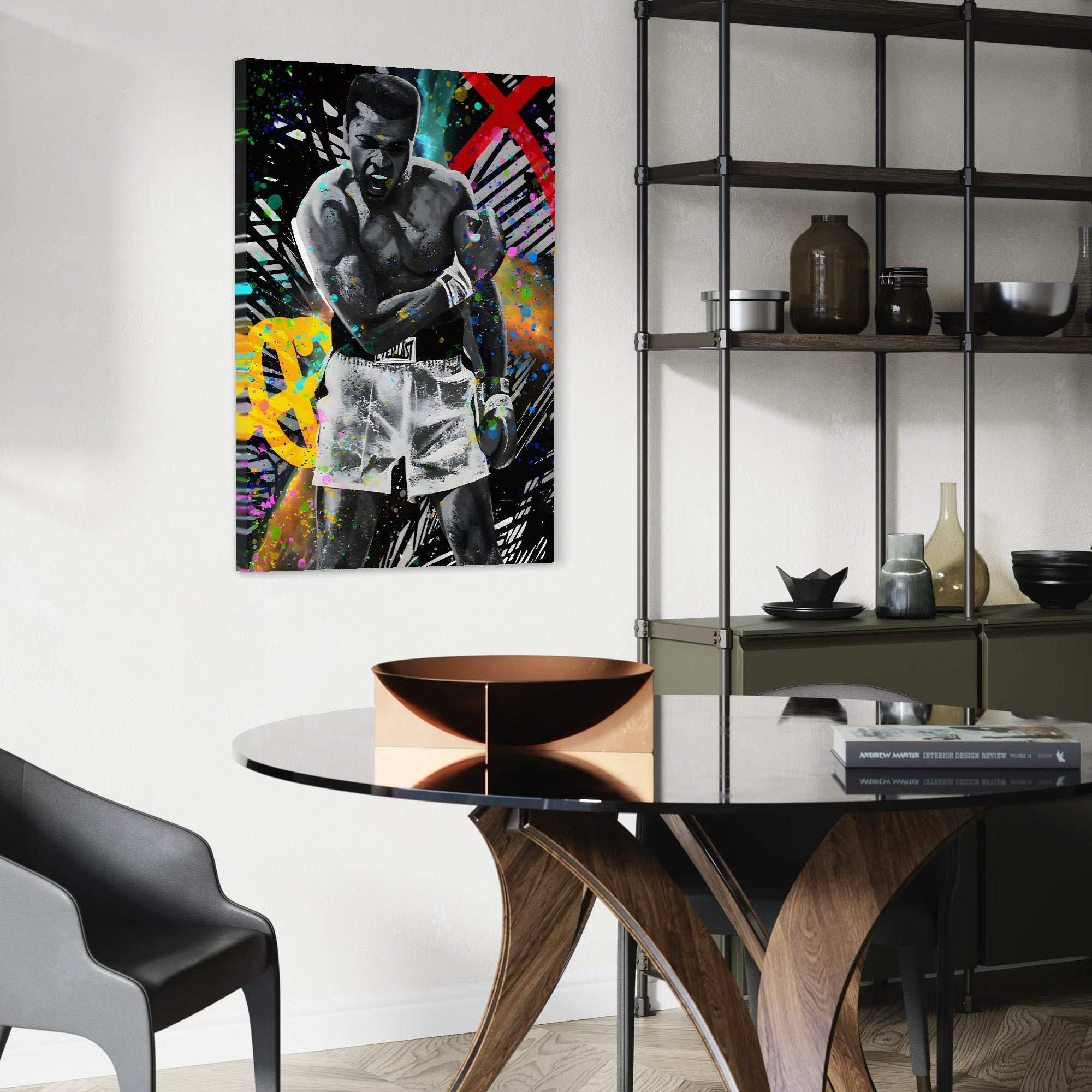 Tablou Canvas Premium LuxCanva® C1114, Marele Muhammad Ali , Culori, Muhammad Ali, Sportiv, GOAT, Game Room, Bar, Relaxare, Culori Vibrante