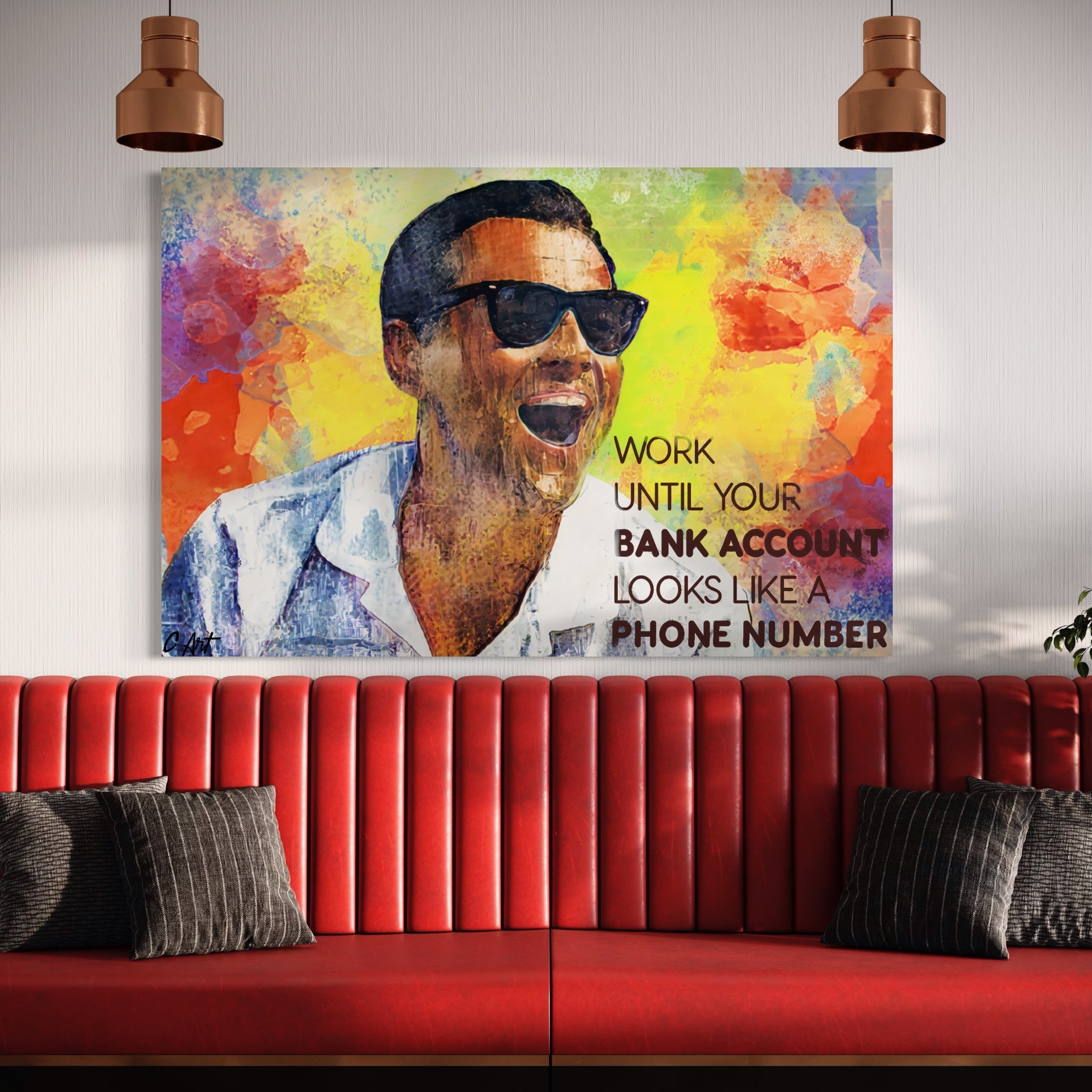 Tablou Canvas Premium LuxCanva® A1181, Work , Leo DiCaprio, Birou, Motivational, Culori Vibrante