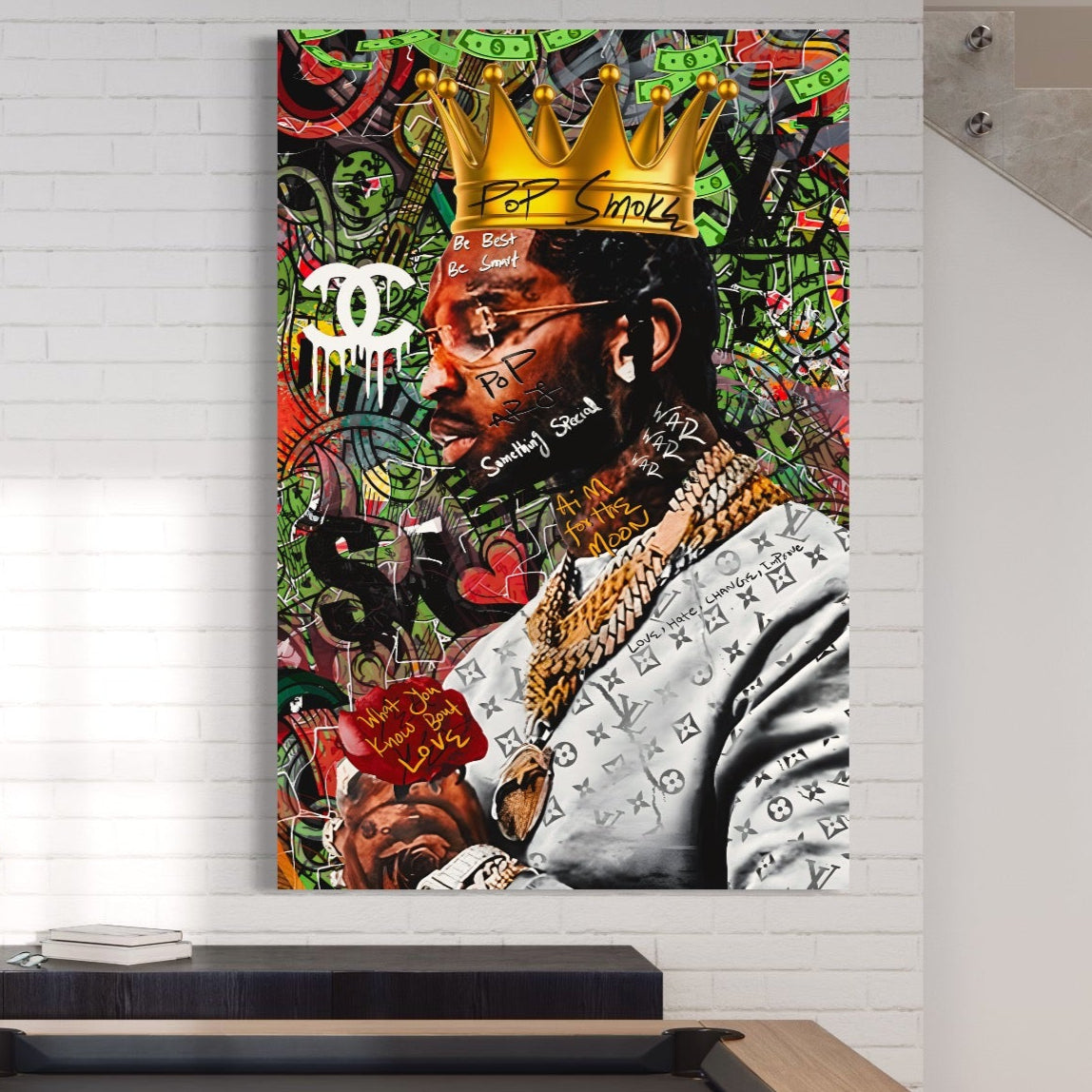 Tablou Canvas Premium LuxCanva® A1180, Travis Scott ,  Jacques Berman Webster, Studio, Rapper, Cantaret, Culori Vibrante