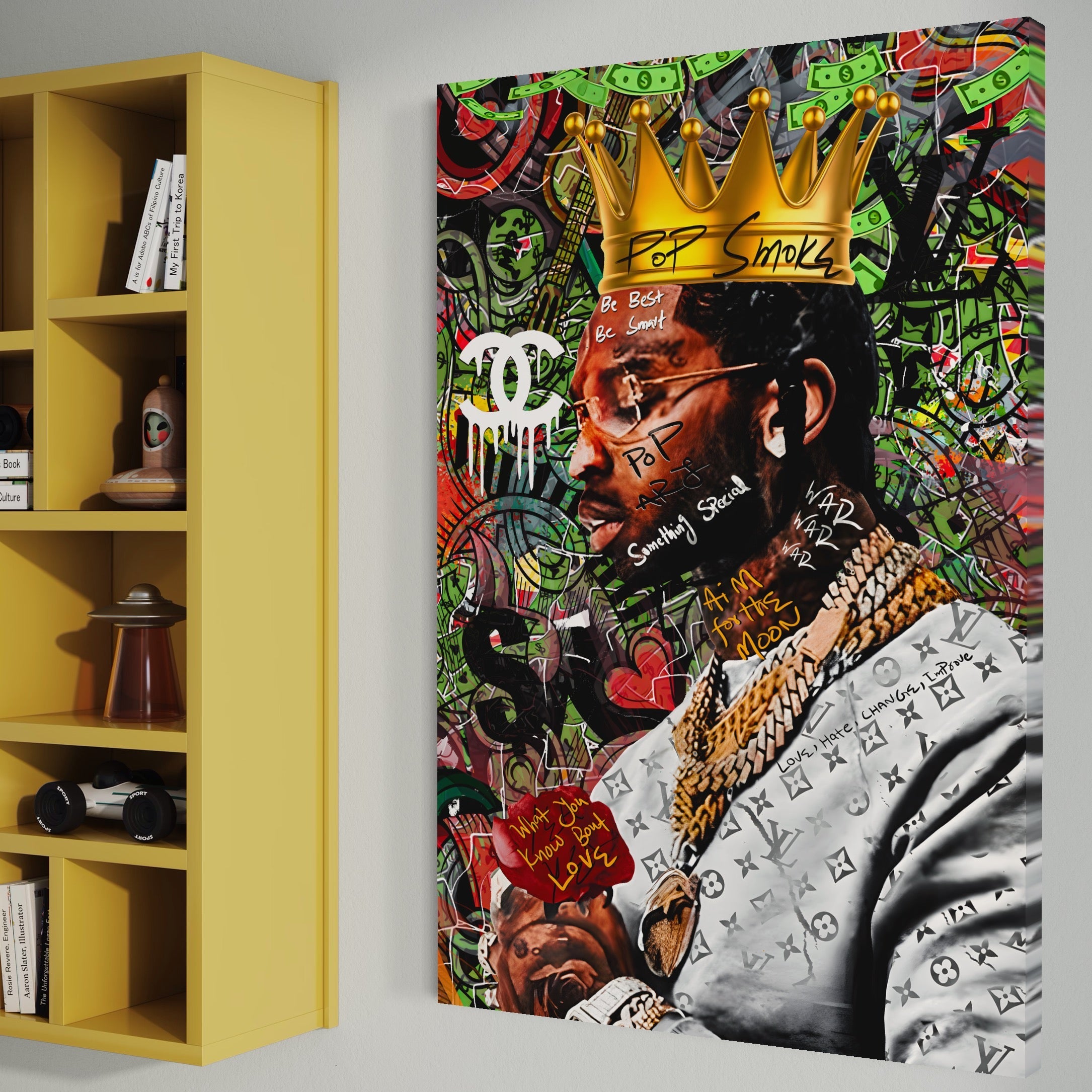 Tablou Canvas Premium LuxCanva® A1180, Travis Scott ,  Jacques Berman Webster, Studio, Rapper, Cantaret, Culori Vibrante