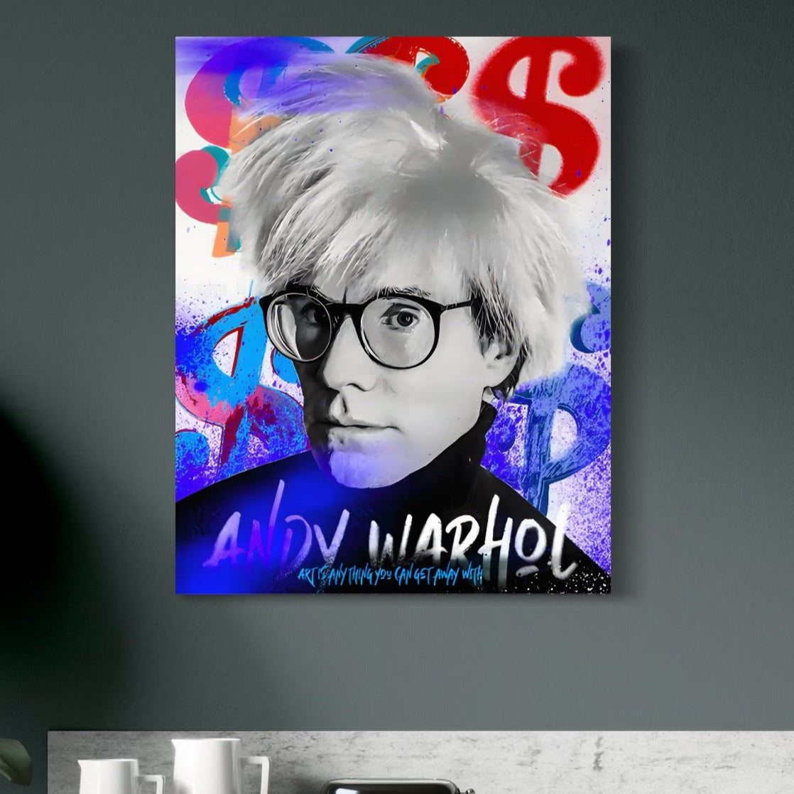 Tablou Canvas Premium LuxCanva® C1121, Portrait Of Andy Warhol , Culor, Artist, Celebrity, Different, Game Room, Bar, Relaxare, Culori Vibrante
