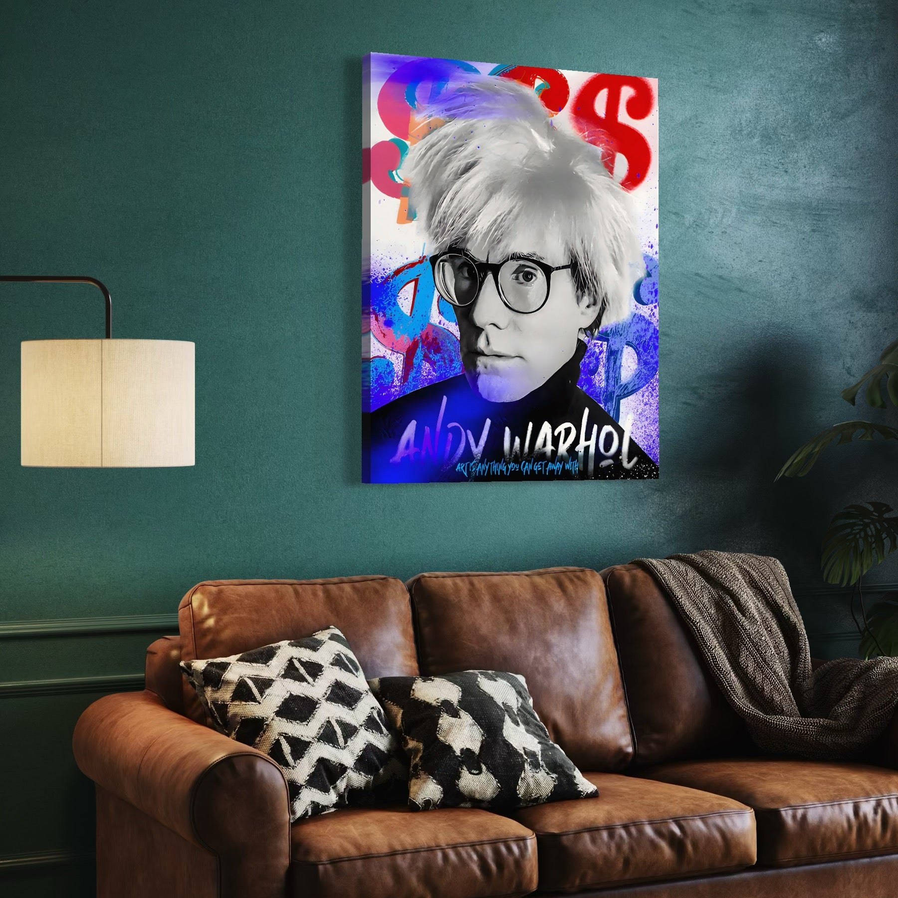 Tablou Canvas Premium LuxCanva® C1121, Portrait Of Andy Warhol , Culor, Artist, Celebrity, Different, Game Room, Bar, Relaxare, Culori Vibrante