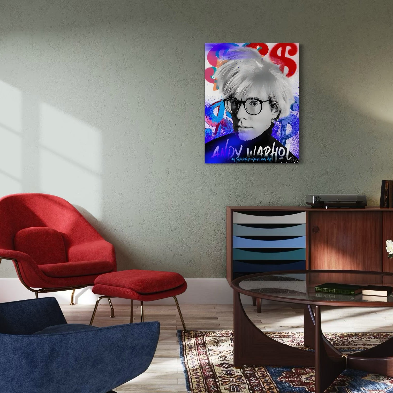 Tablou Canvas Premium LuxCanva® C1121, Portrait Of Andy Warhol , Culor, Artist, Celebrity, Different, Game Room, Bar, Relaxare, Culori Vibrante