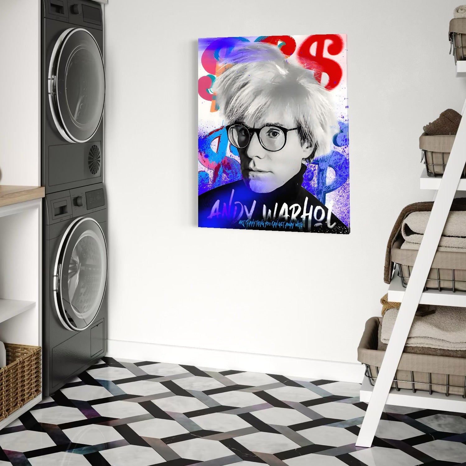Tablou Canvas Premium LuxCanva® C1121, Portrait Of Andy Warhol , Culor, Artist, Celebrity, Different, Game Room, Bar, Relaxare, Culori Vibrante