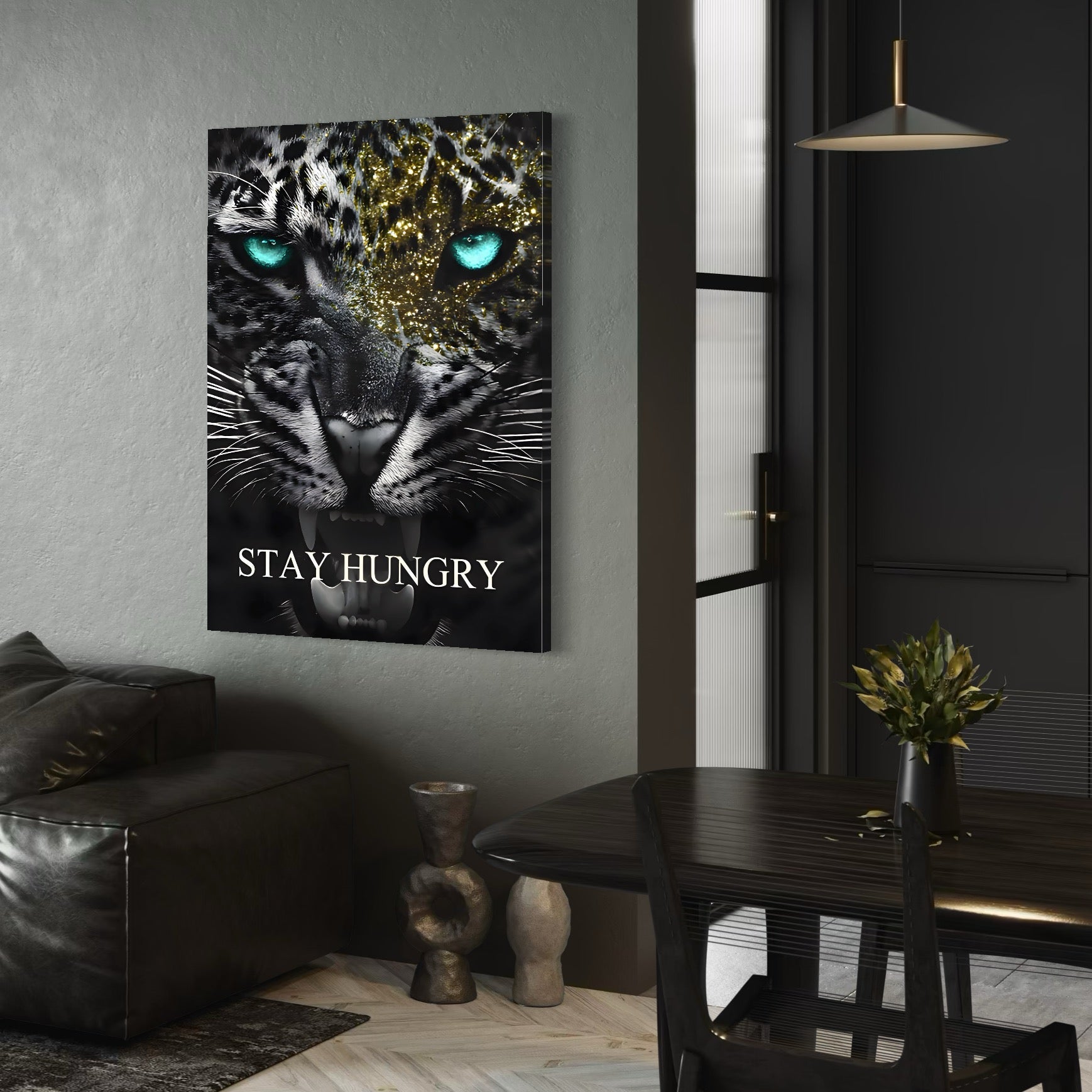 Tablou Canvas Premium LuxCanva® C1125, Scary Lion , Culori, Regele Junglei, Mesaj Motivational, Living Room, Bar, Relaxare, Culori Vibrante