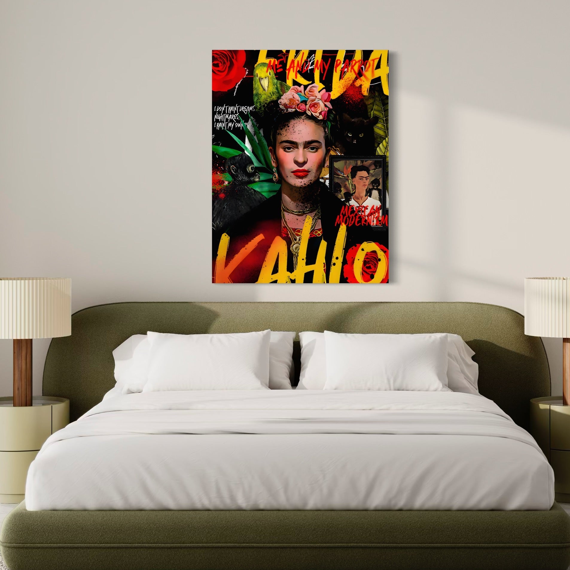 Tablou Canvas Premium LuxCanva® C1130, Frida Kahlo The Artist , Culori, Painter, Women, Pop Art, Living Room, Dining Room, Relaxare, Culori Vibrante