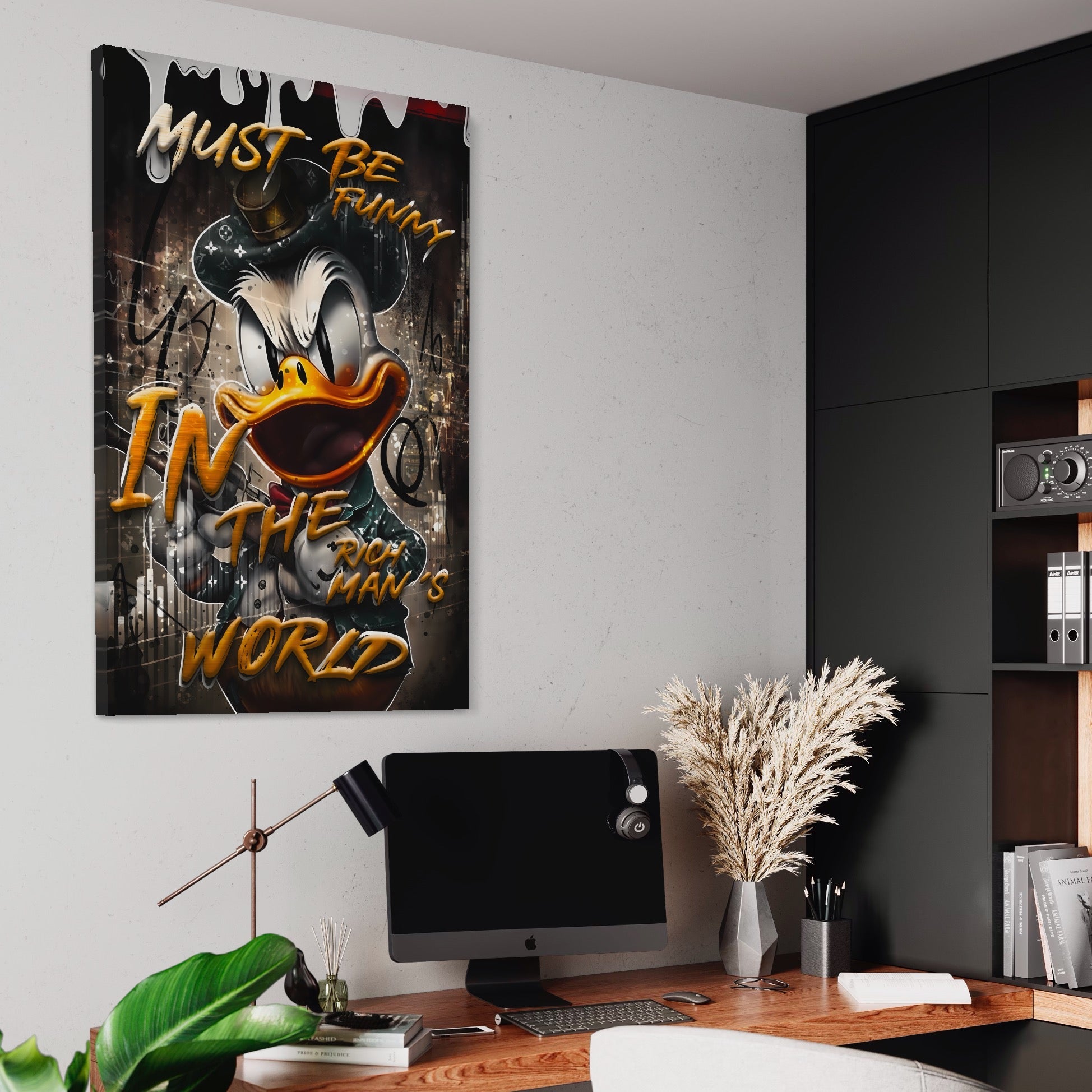 Tablou Canvas Premium LuxCanva® A1169, Must Be Funny , Decorativ, Living, Scrooge McDuck, Desene Animate, Dormitor, Culori Vibrante