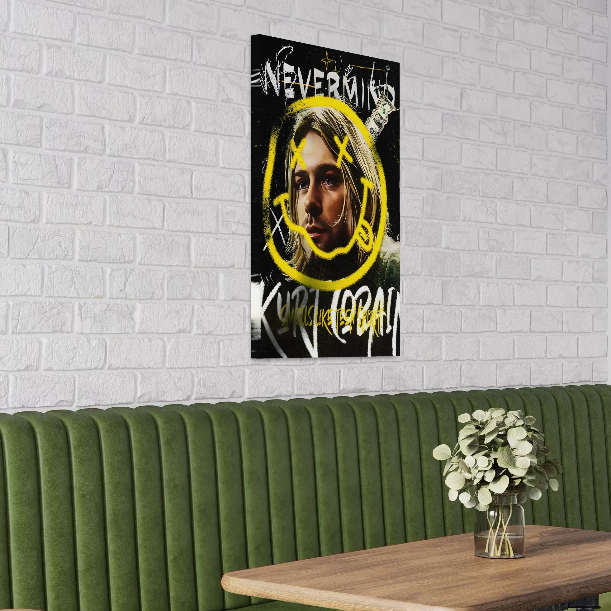 Tablou Canvas Premium LuxCanva® C1142, Kurt Kobain , Culori, Artist, Icon, Musician, Living Room, Bar, Relaxare, Culori Vibrante