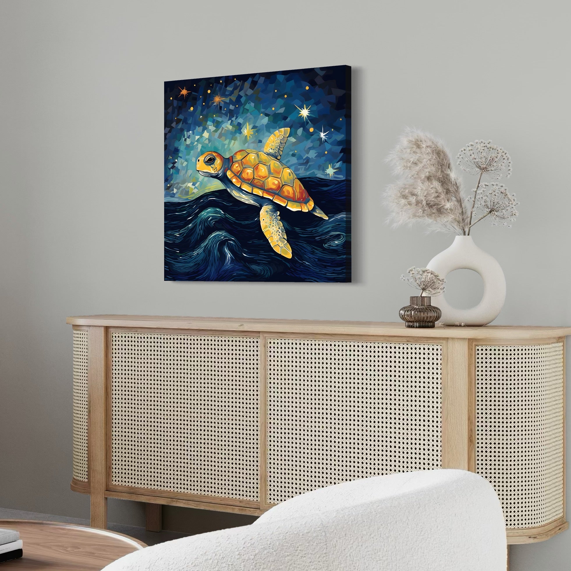 Tablou Canvas Premium LuxCanva® C1144, Turtle In The Ocean , Culori, Water, Swimming, Sky, Living Room, Relaxare, Culori Vibrante